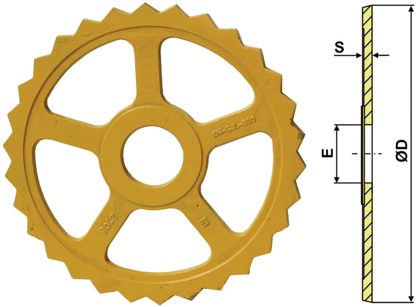 Industriehof® Sternring Ø 485 mm, 95 mm, 15,0 mm, Grauguss (GG20), für Väderstad, 311-533