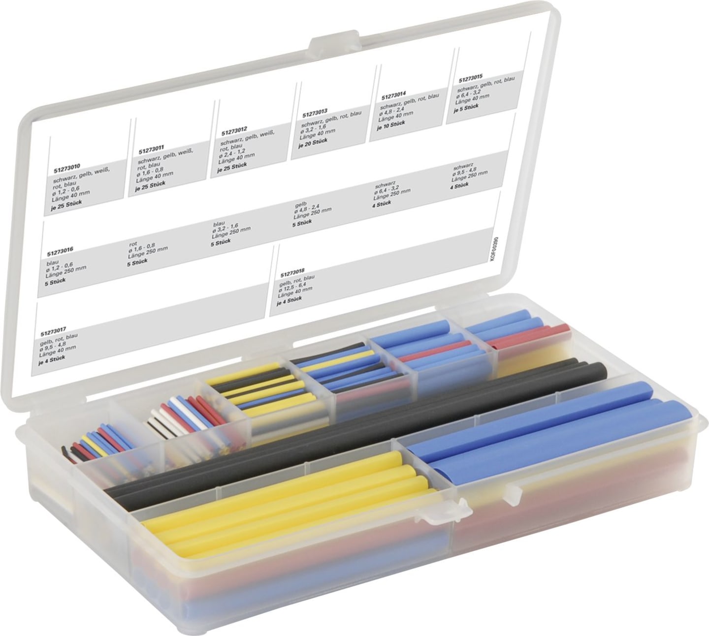 Herth + Buss Schrumpfschlauch-Sortiment Ø 1,2 – 12,5 mm, 564 St., 51 273 001