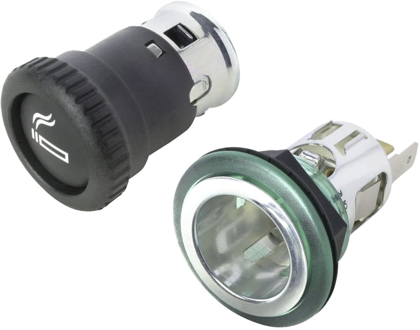 Herth + Buss Zigarettenanzünder 12 V/10 A, 1-polig, grüner Frontring, unbeleuchtet, 56 392 607