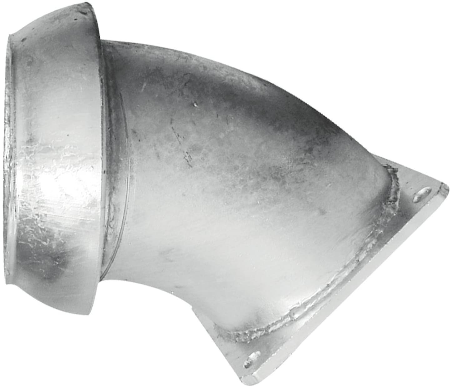 Hücobi Bogen 45 ° 159 V-Teil und 4-Eck-Flansch, Perrot, verzinkt, 2457 159000