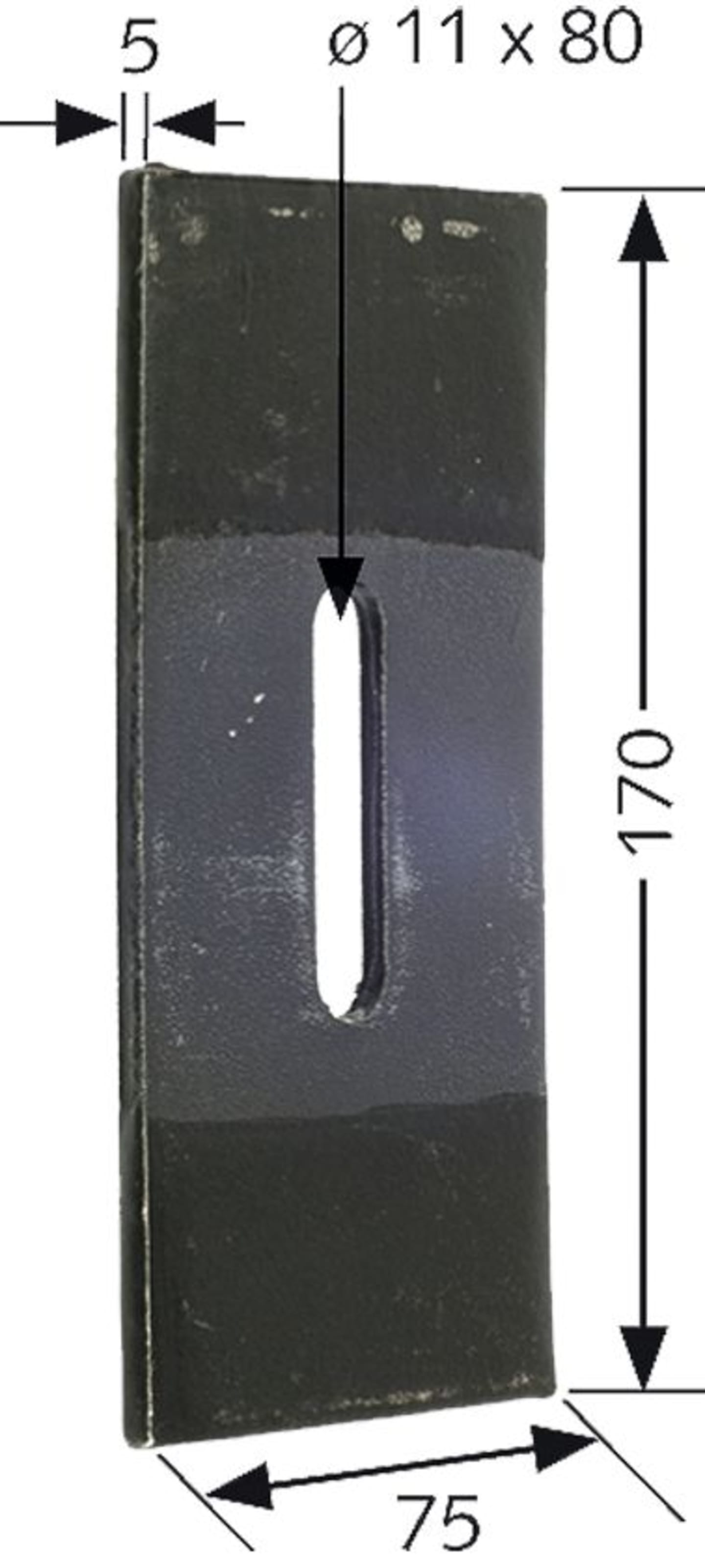 Industriehof® Abstreifer 170 x 75 x 5 mm, Bohrung 80 x 11 mm, Duraface-Beschichtung für Rabe Packerwalzen, 51-R101-B