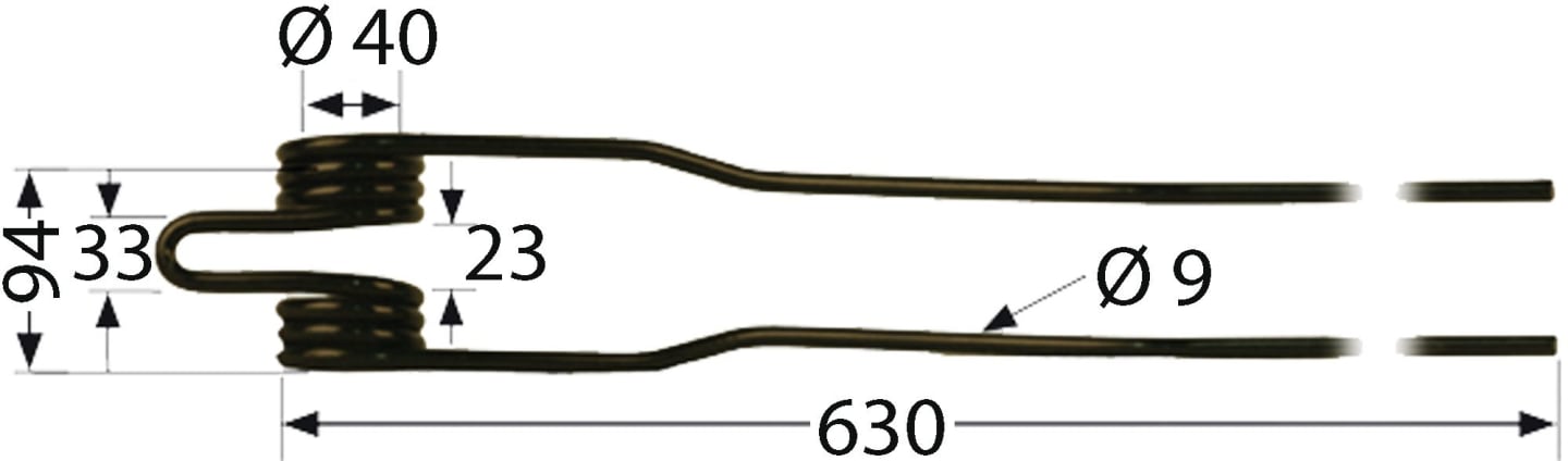 Schwaderzinken 630 x 94 x 9 mm für Schwader Deutz-Fahr, PZ Zweegers, Vicon