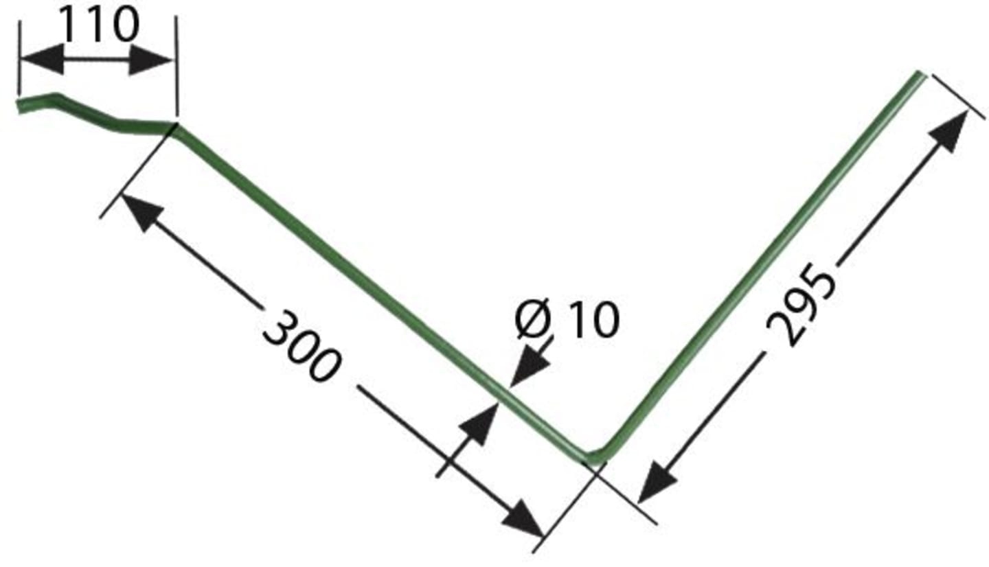 Striegelzinken 110/300/295 x 10 mm links/rechts, für Striegel Amazone