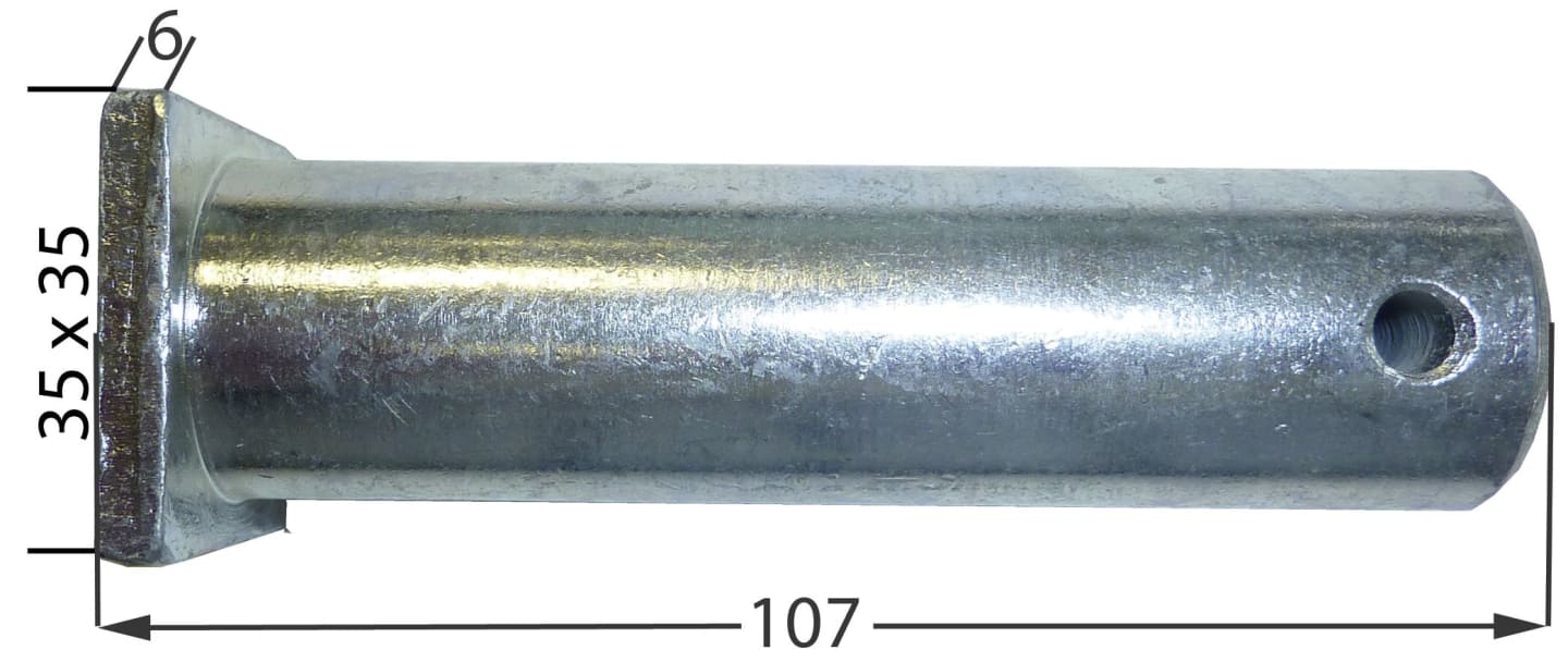 Gabelgelenkbolzen Ø 28 mm, Bohrung 6,3 mm, für hydraulische Oberlenker