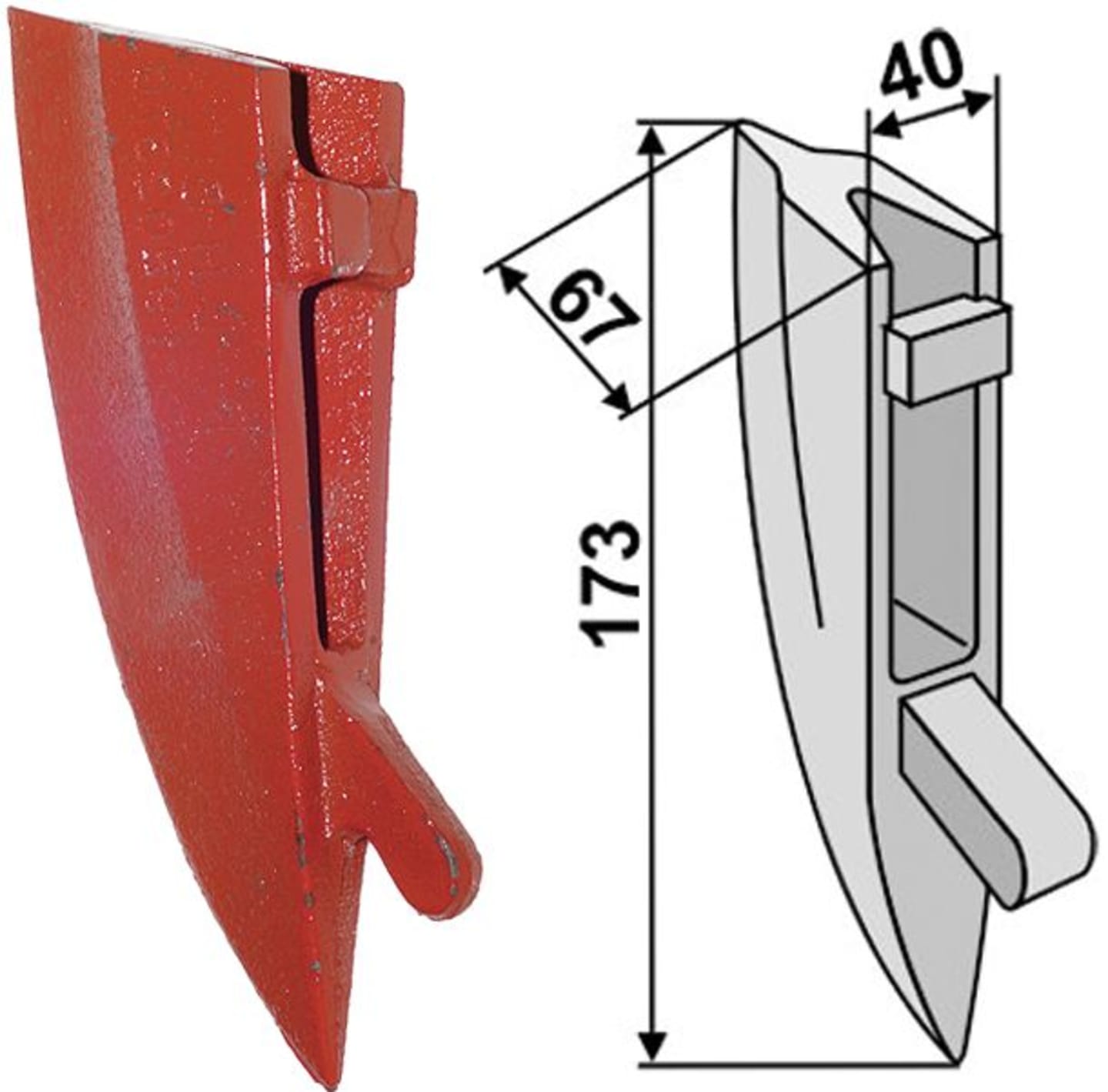Industriehof® Säscharkeil 40 x 173 x 67 mm für Gaspardo, 99.GA-04