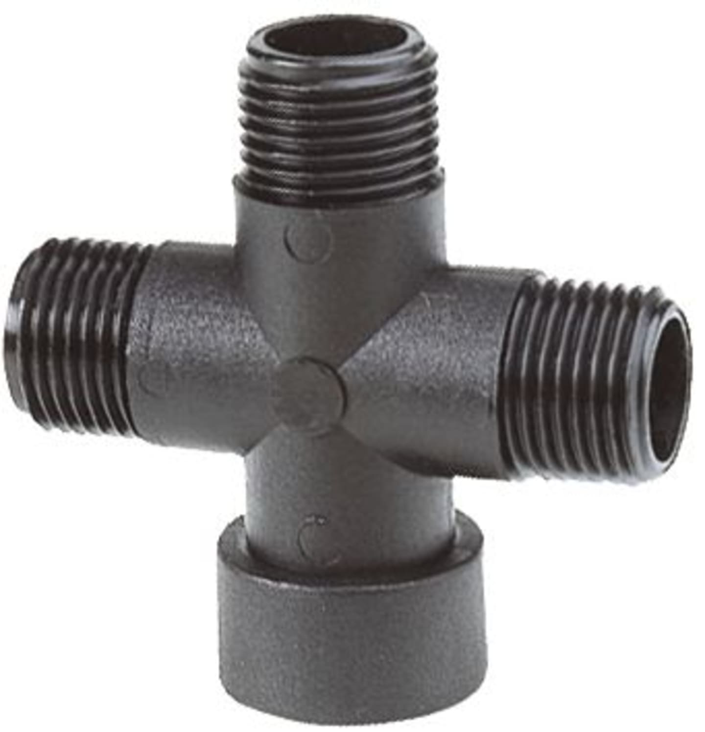 Agrotop 4-Wege-Anschluss, 90 °, G 1/2" IG BSP; G 1/2" AG BSP, mit Außen- und Innengewinde (AG/IG), 10730