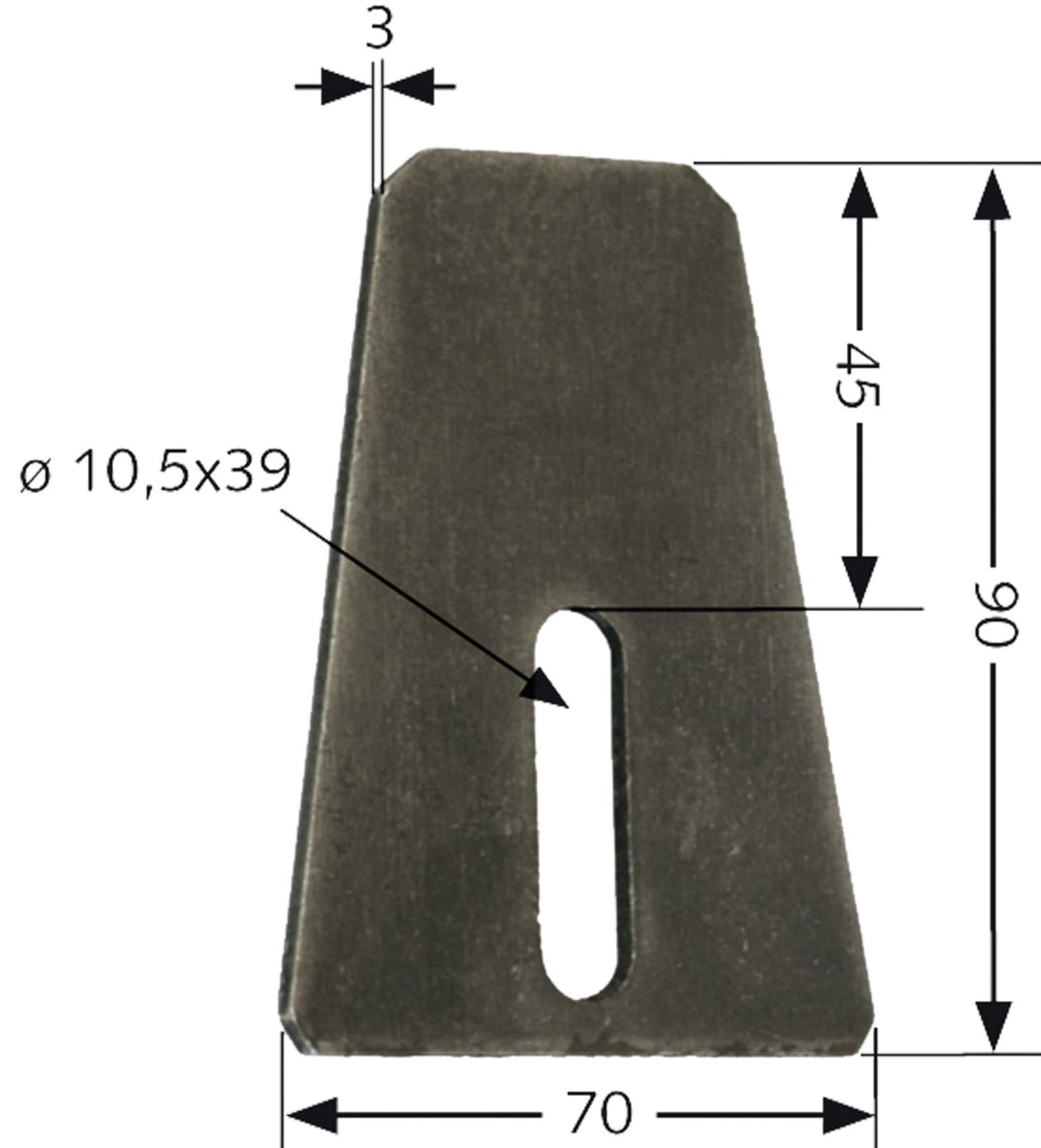 Industriehof® Abstreifer 90 x 70 x 3 mm, Bohrung 39 x 10,5 mm für Amazone Packerwalzen, 51-A103