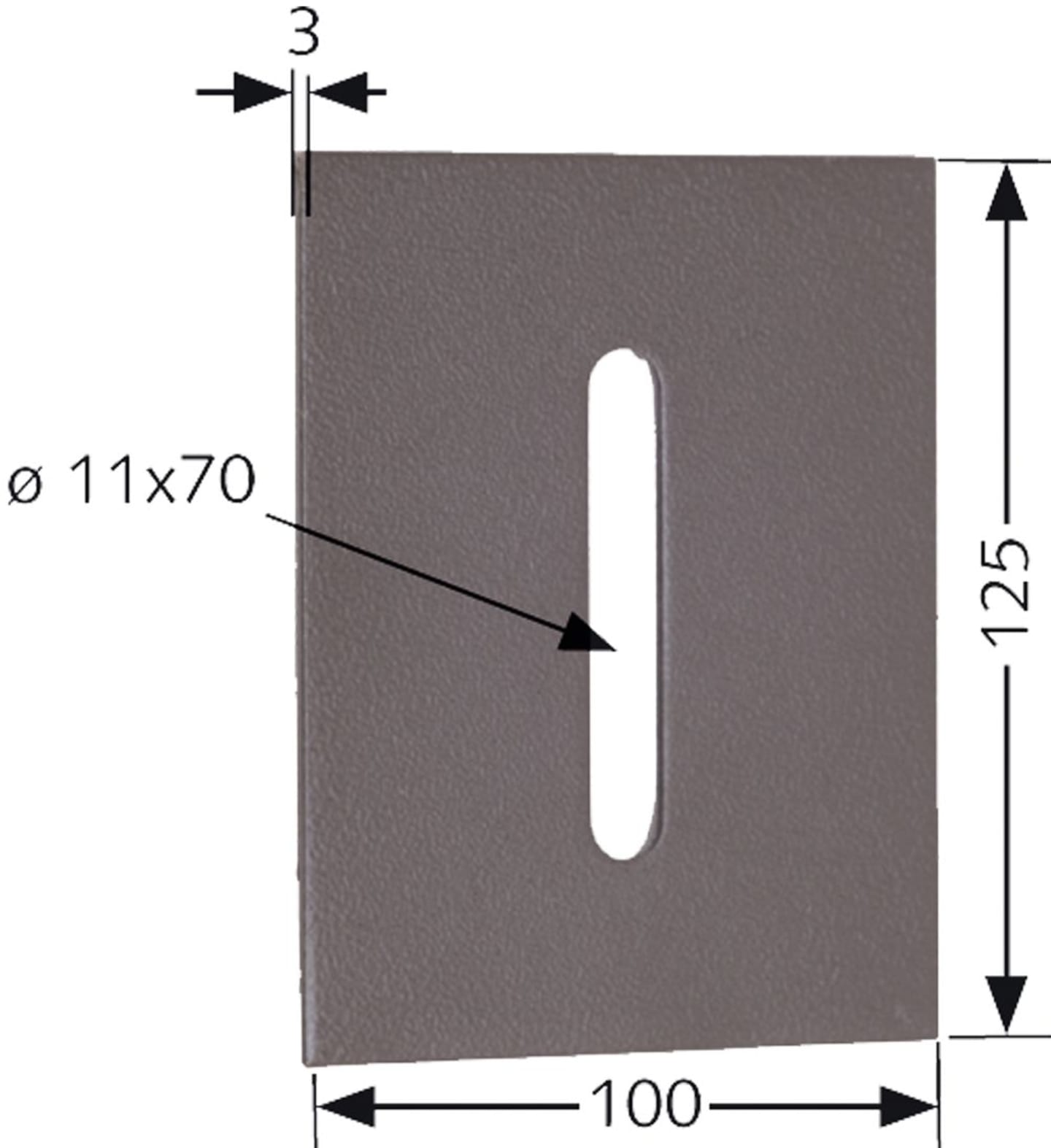 Industriehof® Abstreifer 125 x 100 x 3 mm, Bohrung 70 x 11 mm für Lely Packerwalzen, 51-L106