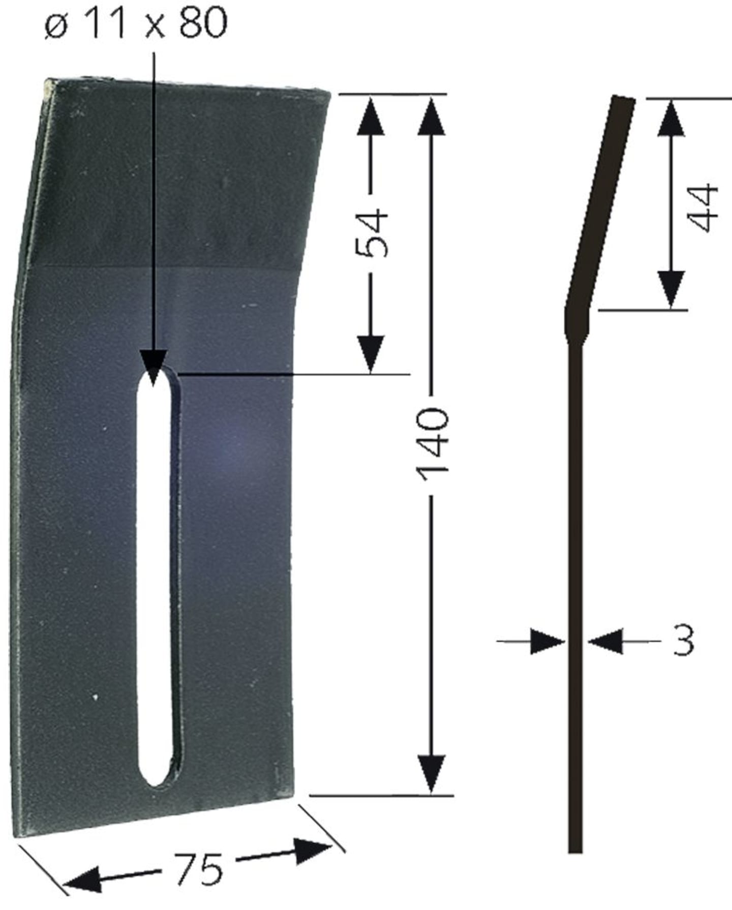 Industriehof® Abstreifer 140 x 75 x 3 mm, Bohrung 80 x 11 mm, Duraface-Beschichtung für Kuhn Packerwalzen, 51-K200-DURA
