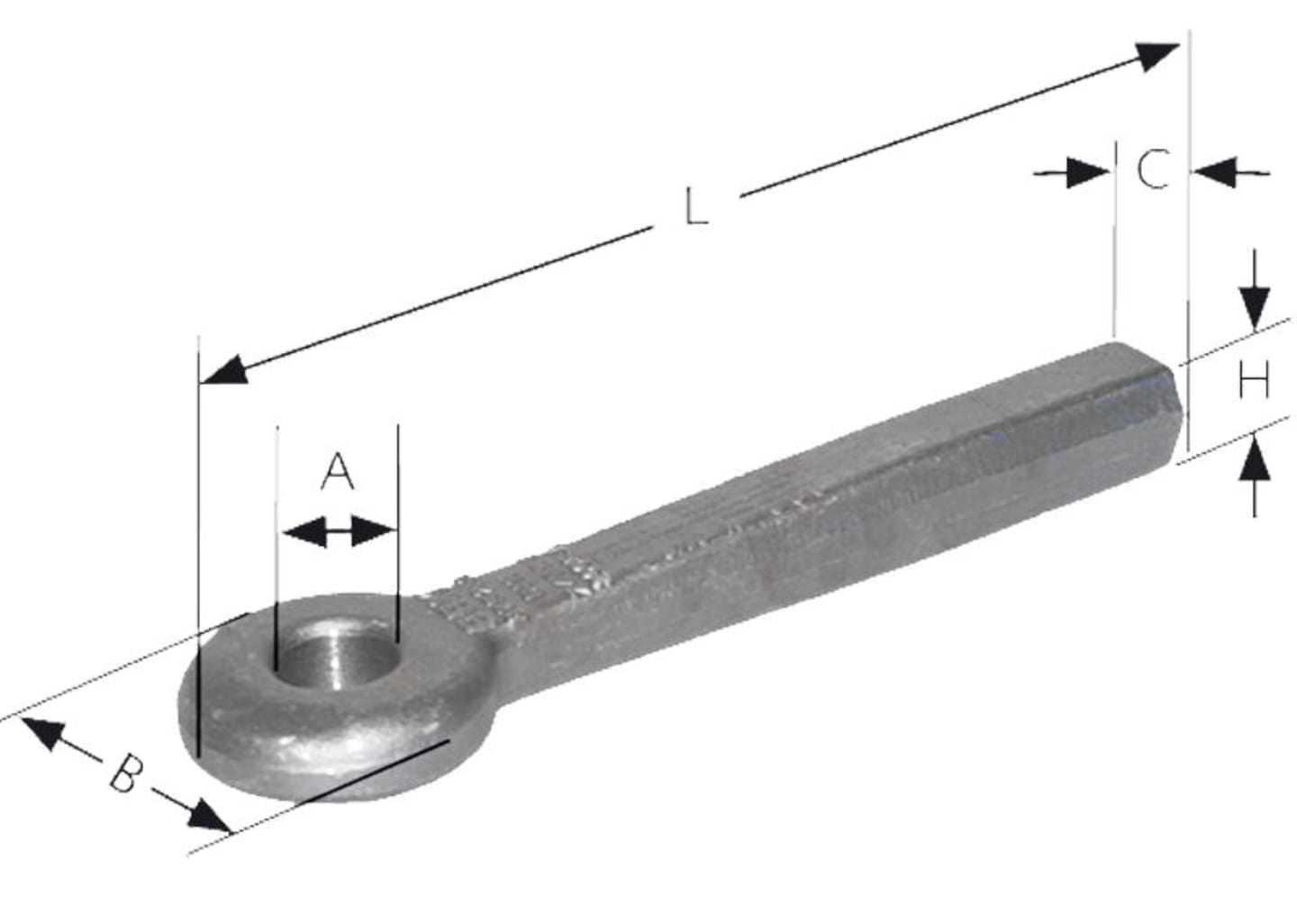 Zugöse, DIN 74054, Länge 340 mm, für landwirtschaftliche Anhänger