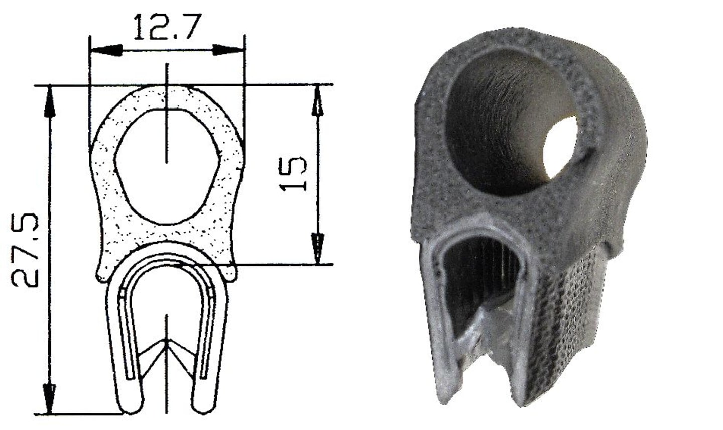 Dichtungsprofil Spezial für Case IH Scheiben der Serie 33 und 40 mit 5 – 6 mm Stärke, Klemmbereich 5 – 6 mm
