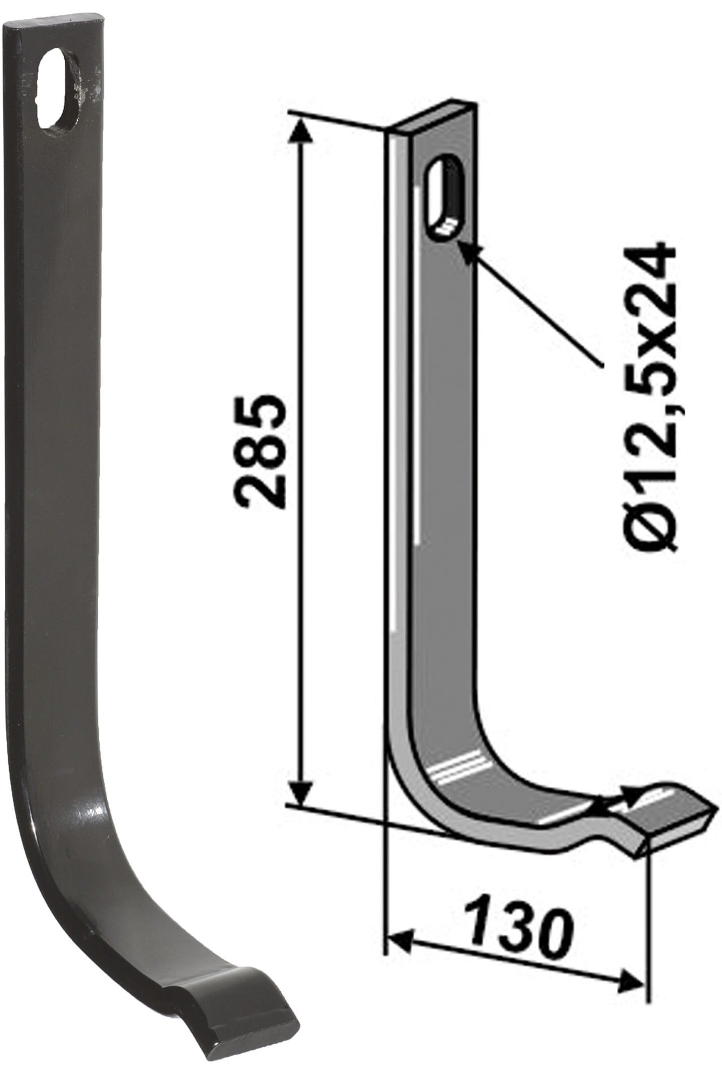 Industriehof® Stützfeder 285 x 10 x 32 mm, für universal, Spurlockerzinken mit Schar (Best. Nr. 10411246), 10.0220