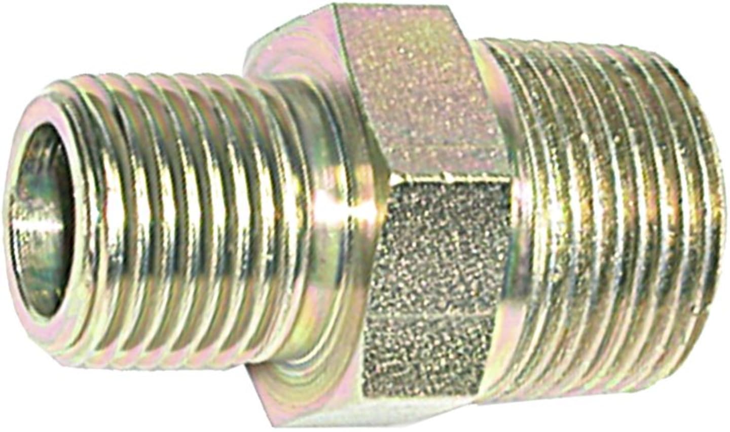 Gewindenippel "RST-R" R 1/2"-14 AG BSPT (kegelig); R 1/4"-19 AG BSPT (kegelig), gerade, reduziert, Abdichtung durch Kegelgewinde