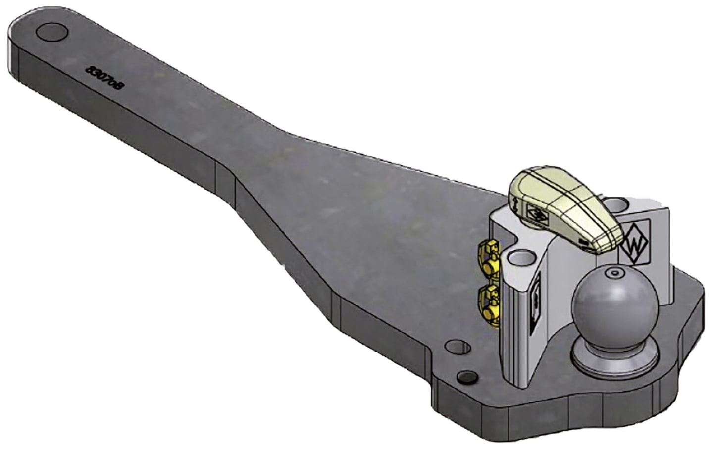 Walterscheid Kugelbalken "KBa83070B" mit Kugel 80 schwarz, 755 x 230 x 40 mm, 8003285