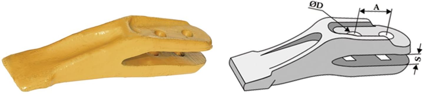 Industriehof® Baggerzahn, 13 mm; 17 mm; 26 mm, für Hanomag