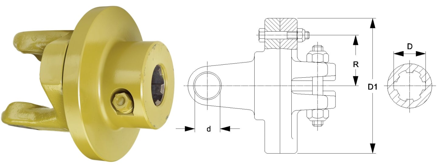 Walterscheid Scherbolzenkupplung "KB61/30", W 2600, 1 3/4" 20, d 42 mm, Auslösekraft 4.800 Nm, Verschluss Klemmkonus CC, 1346424