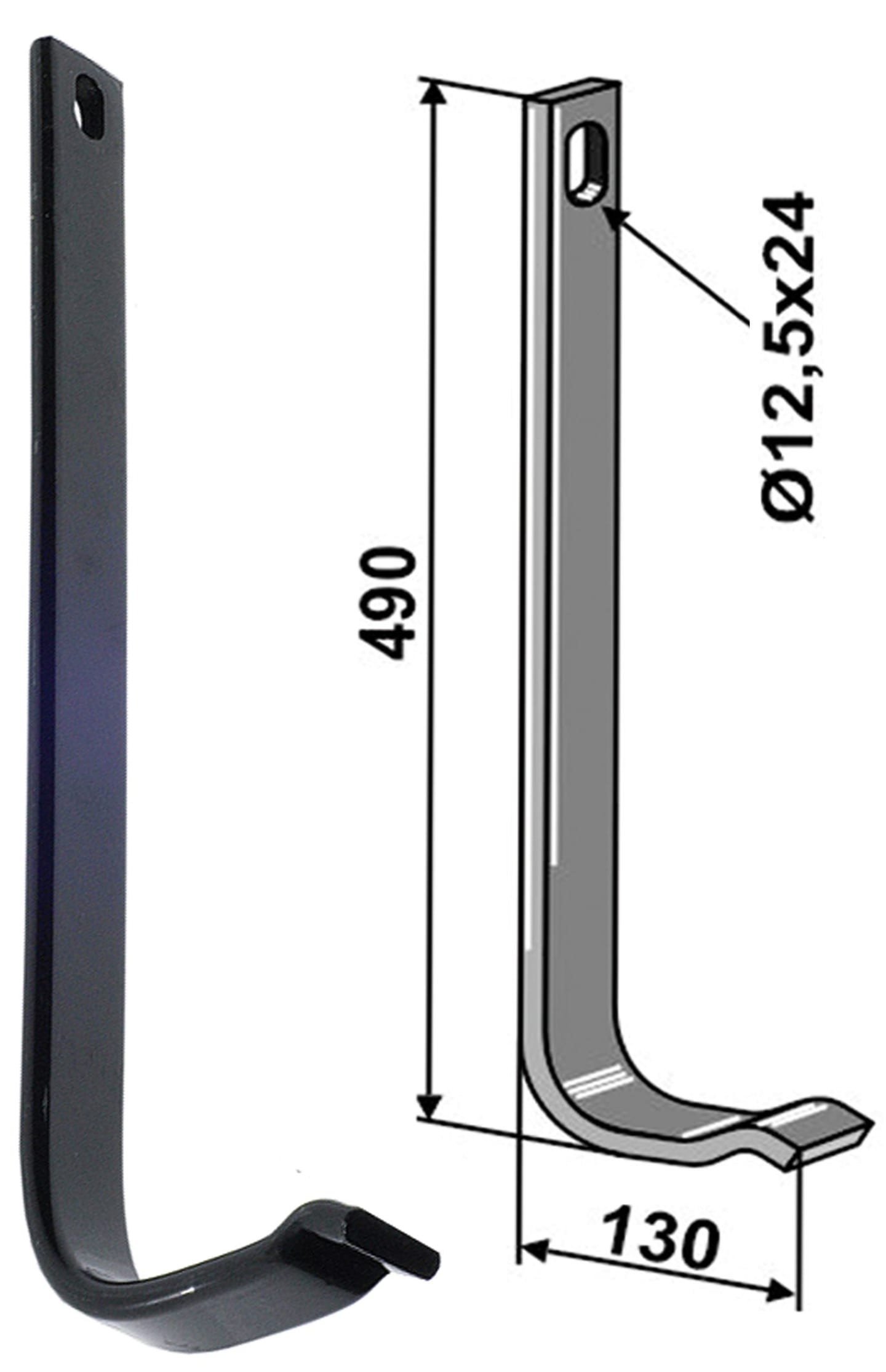 Industriehof® Stützfeder 490 x 12 x 40 mm, für universal, Spurlockerzinken mit Schar (Best. Nr. 10442063), 10.0490