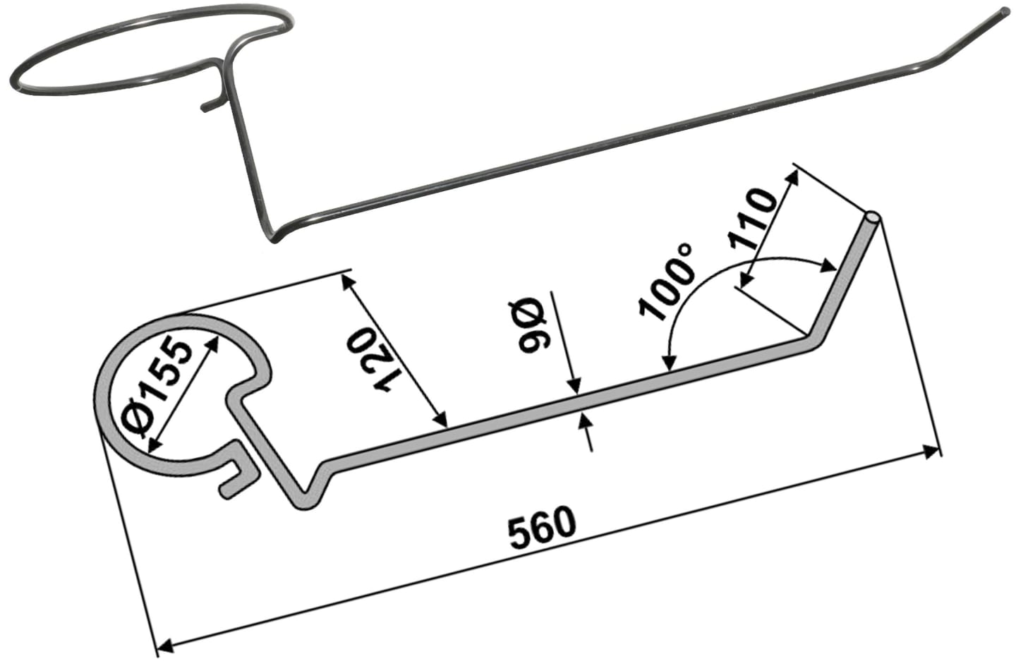 Industriehof® Striegelzinken 560 x 6 mm links/rechts, für Striegel Lely
