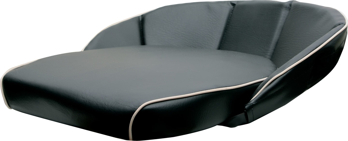 Sitzkissen Kunstleder schwarz, Gummizugwulst