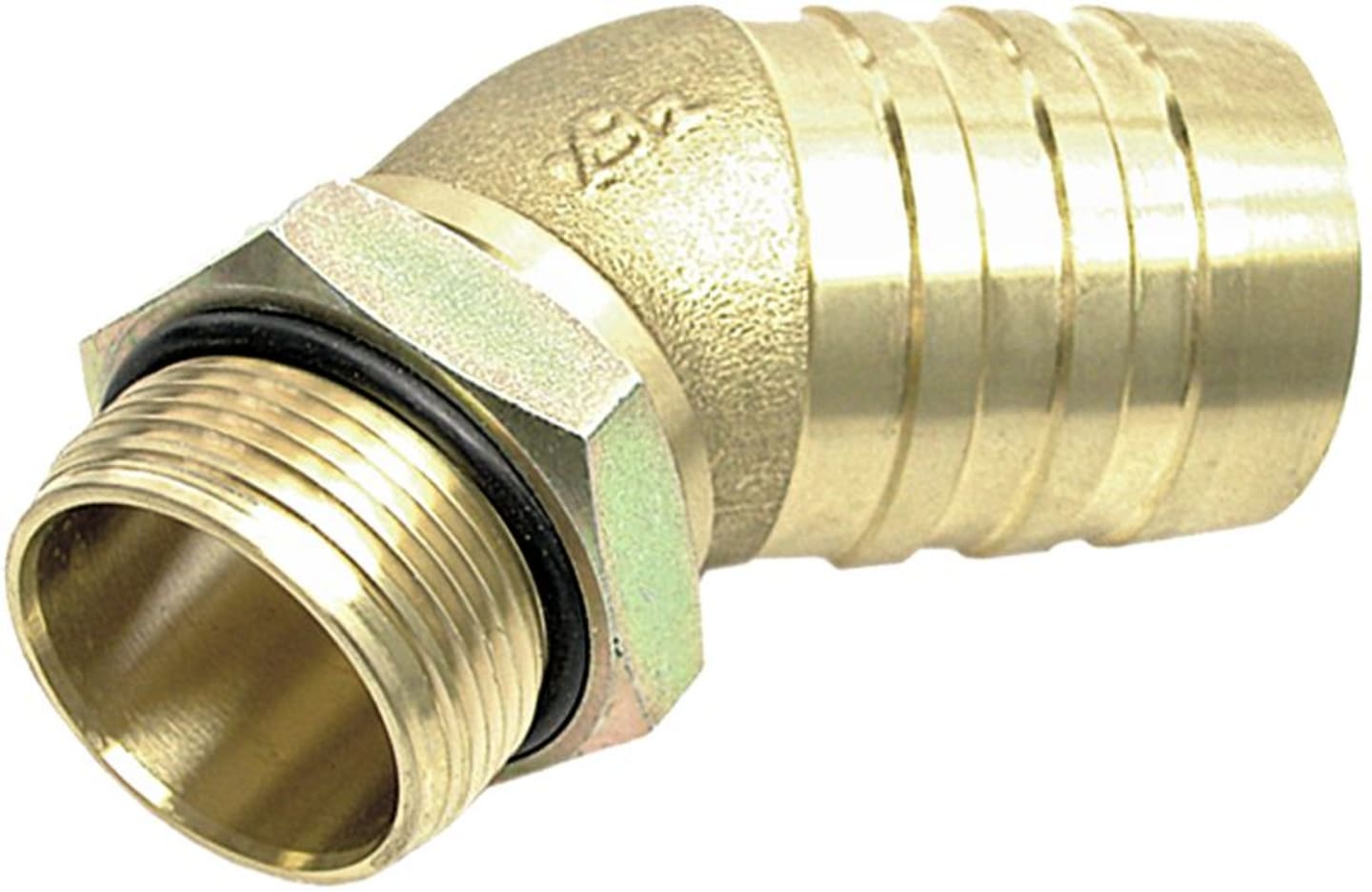 Saugstutzen 45 °, G 1"-11 AG BSPP, Ø Tülle 40 mm, mit Weichdichtung