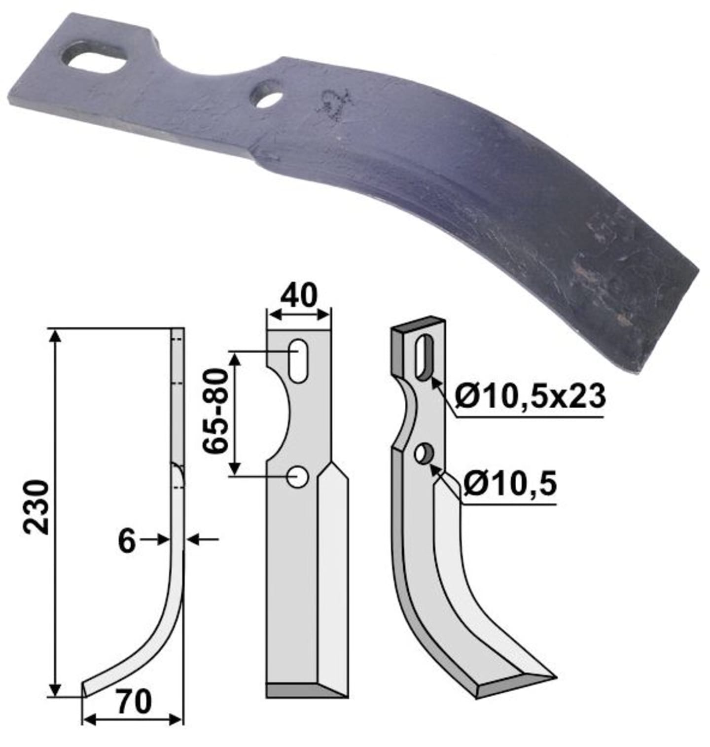 Industriehof® Fräsmesser links/rechts 230 x 40 x 6 mm, Bohrung 10,5 mm, universal