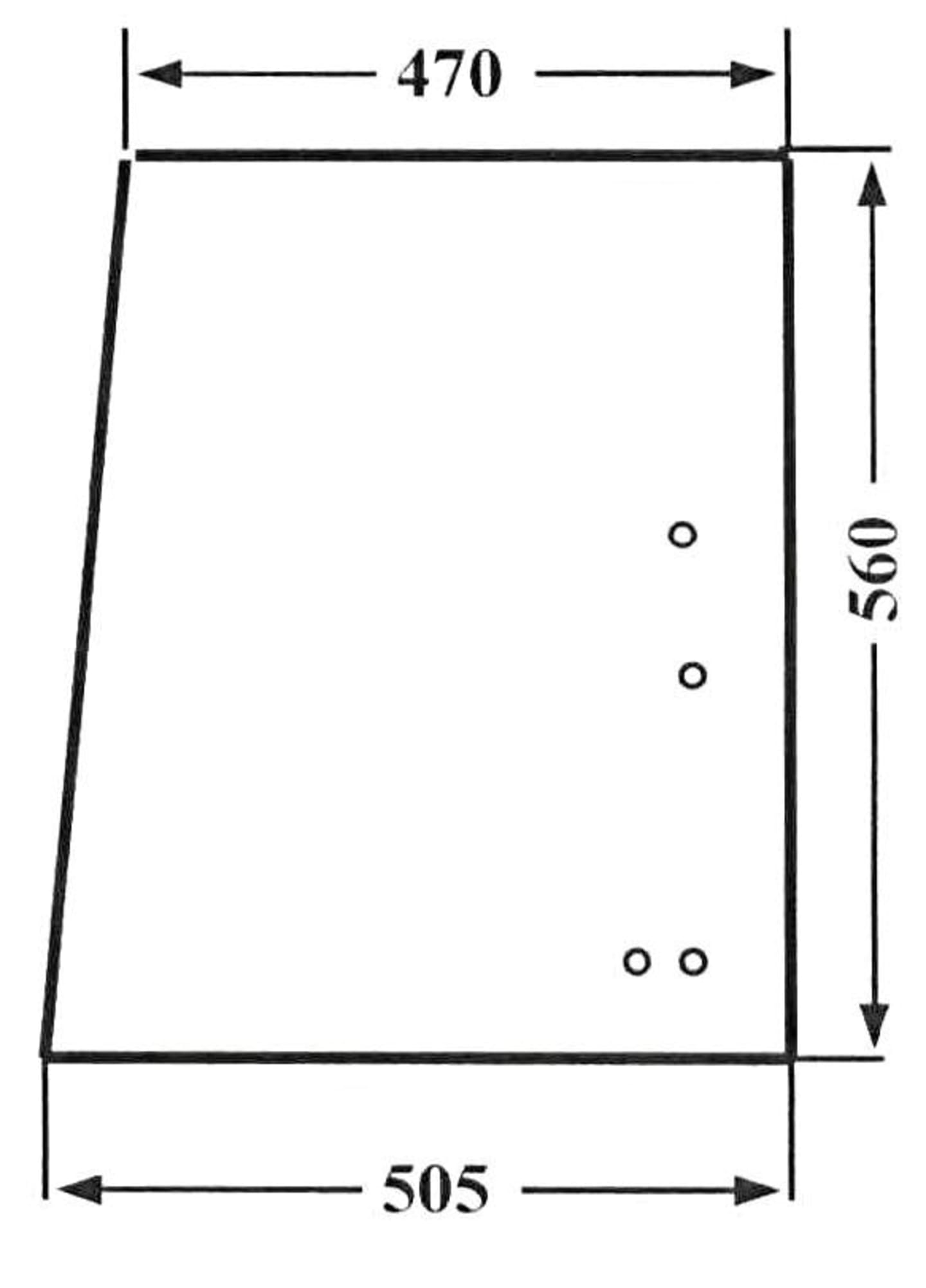 Seitenscheibe 470/505 x 560 x 6 mm vorn, klar, schiebbar, für Verdeck Fritzmeier M711, M771