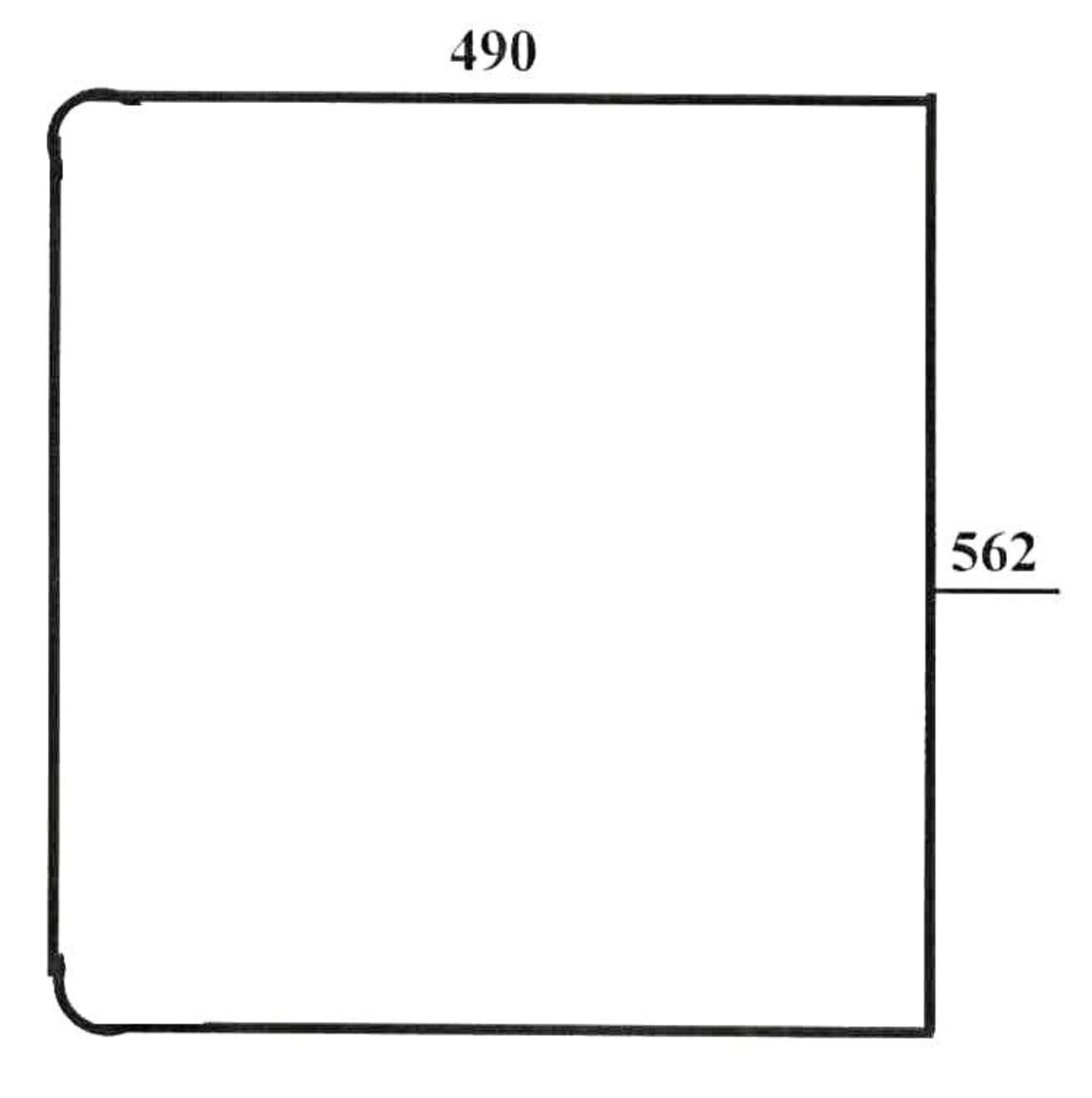 Seitenscheibe 490 x 562 x 5 mm klar, fest, runde Ecken, für Verdeck Dieteg F, FP, FPK 8000