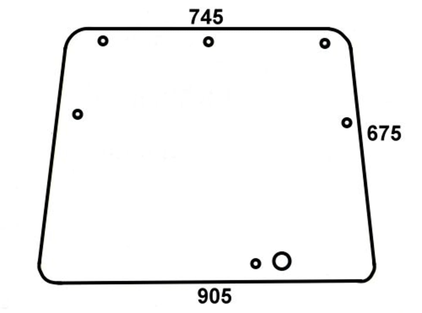 Frontscheibe klar, Breite 905 mm, für Deutz-Fahr Agrocompact, Compact DX