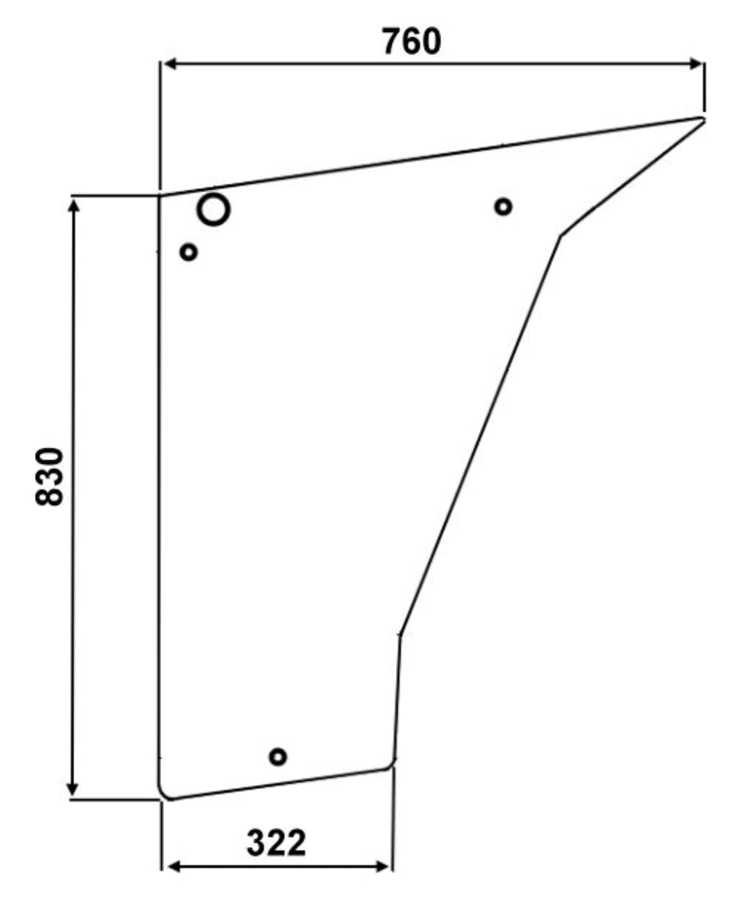 Türscheibe, klar, unten, für Deutz-Fahr DX, Kabine DX; Vario Cab
