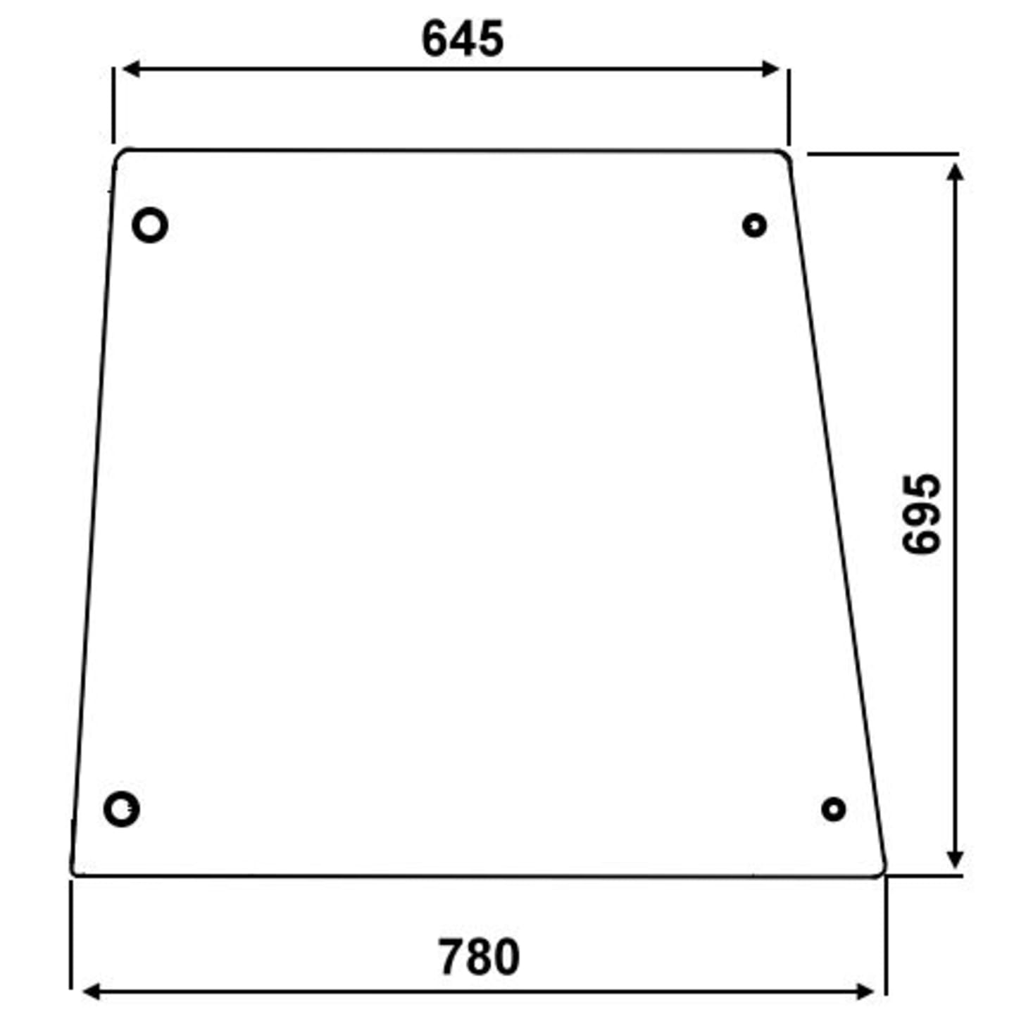 Türscheibe, klar, oben, für Deutz-Fahr DX, Kabine DX; Vario Cab