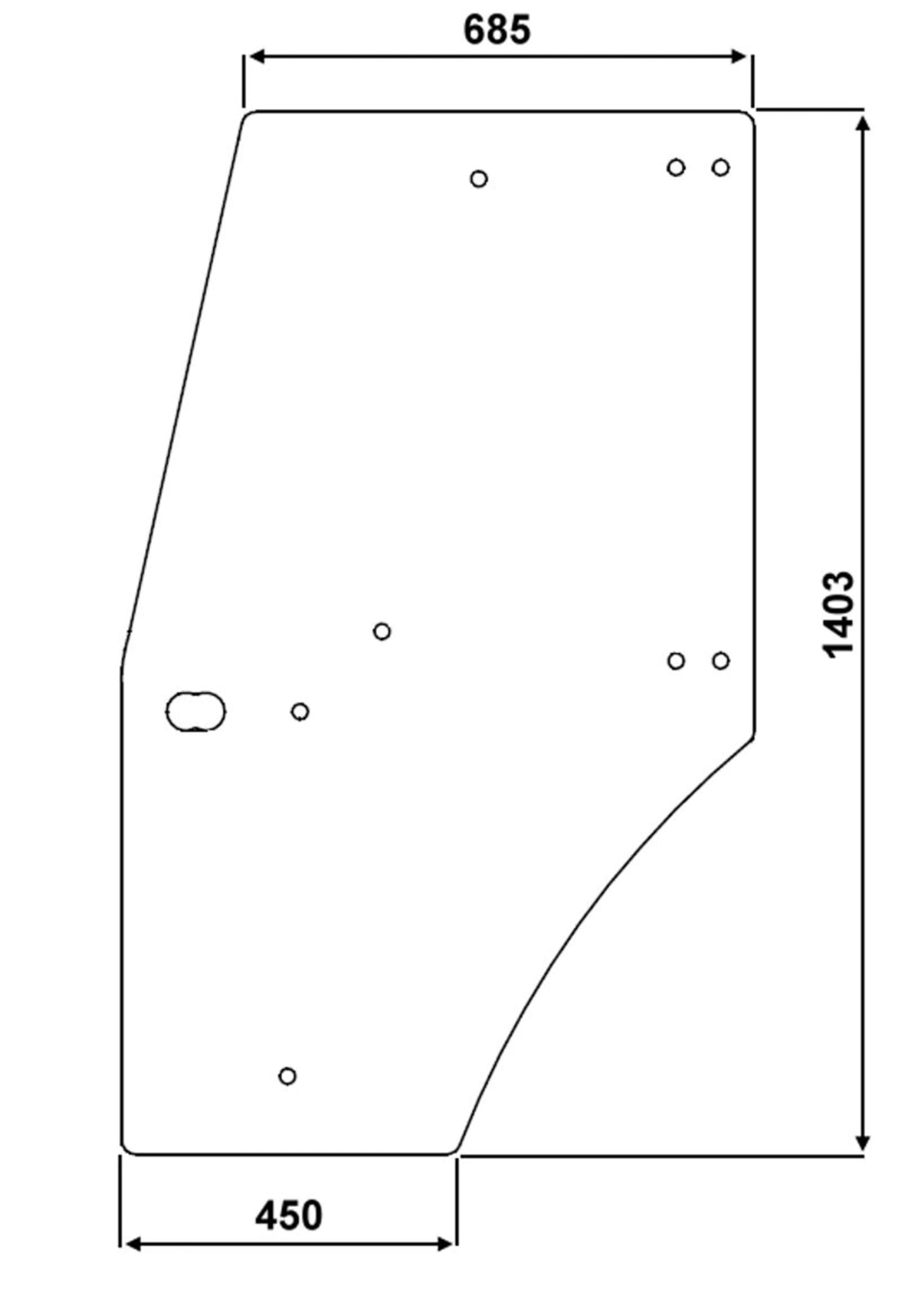 Türscheibe, grün, links/rechts, für Eicher VAC 656, 666, 680, Kabine Lochmann