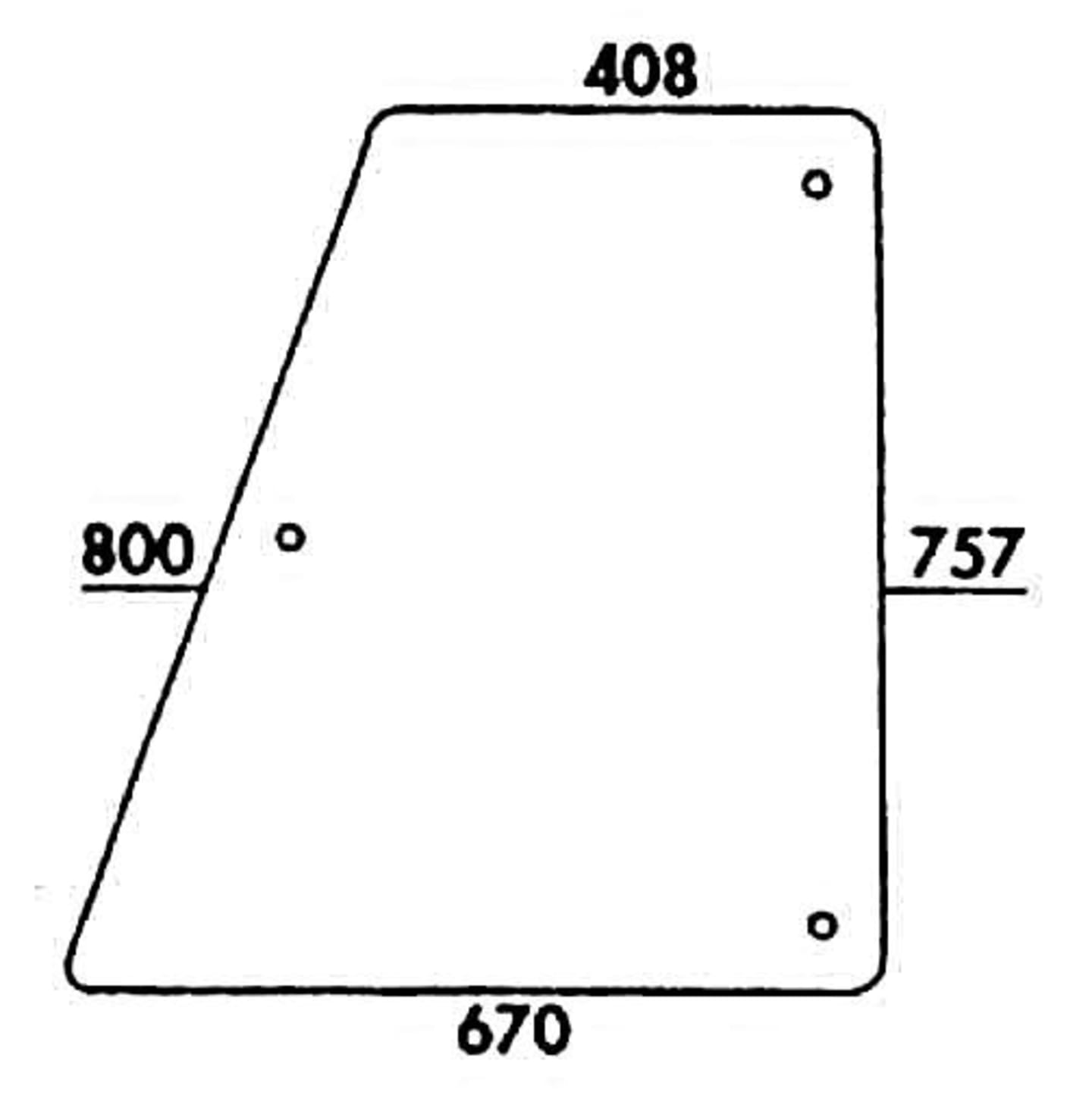 Türscheibe, klar, oben, für Zetor 5211/45, 6211/45, 7211/45, 7711/45, Kabine UR 1