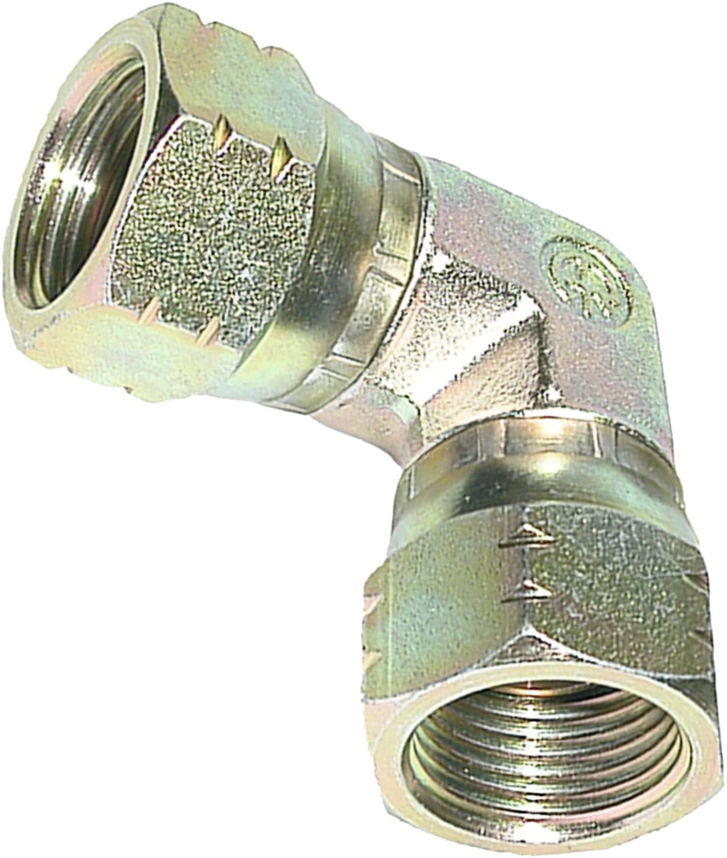 Winkel-Doppelverbinder "WVO-R" Innengewinde zöllig; BSPP, 90 °, 60° Dichtkegel, Überwurfmutter