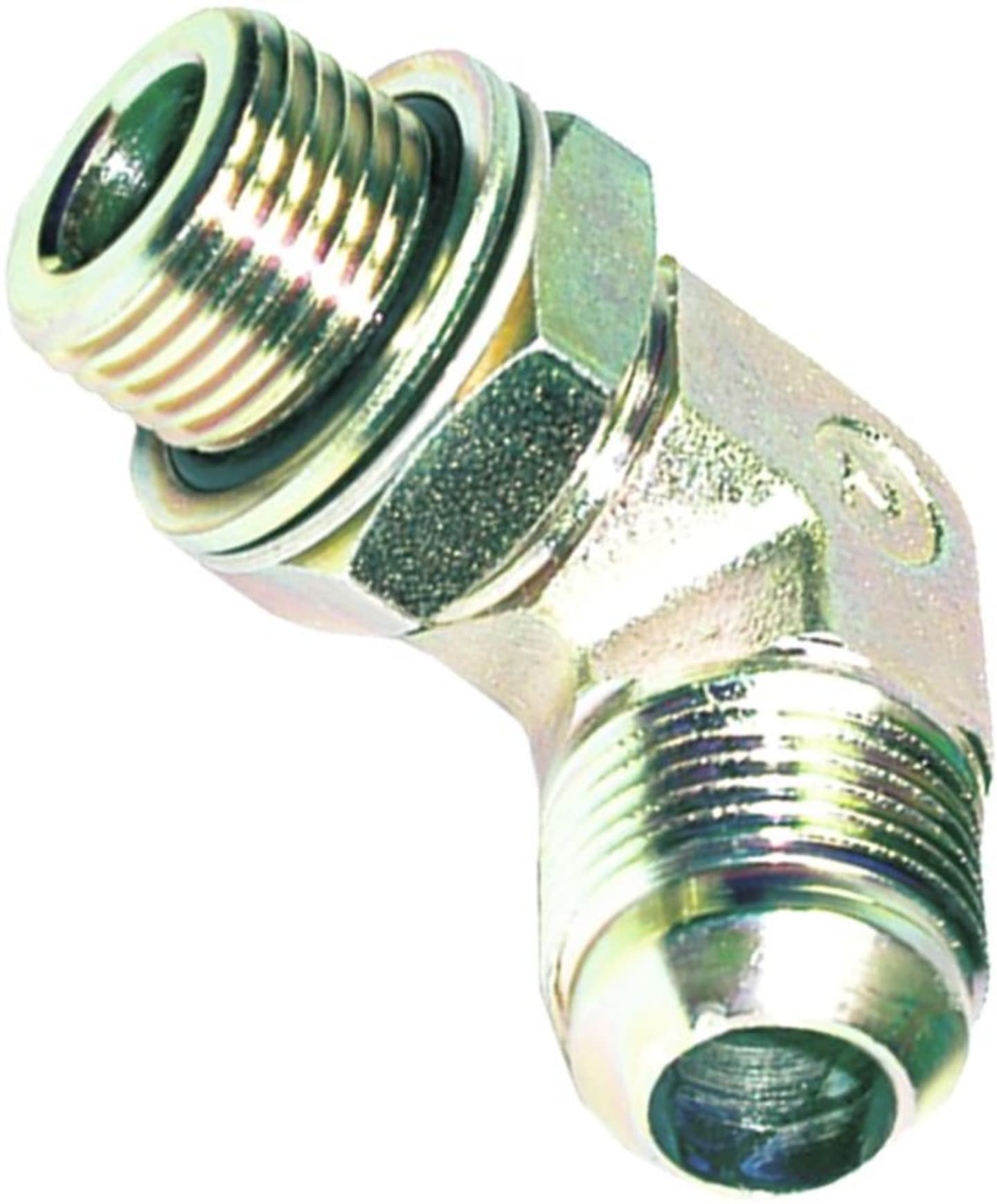Winkel-Einschraubverschraubung "WE-JM", 90 °, M 14 x 1,5 AG/9/16"-18 AG UNF-UN, einstellbar, Dichtscheibe, O-Ring, Kammerring, Außenkonus 74°