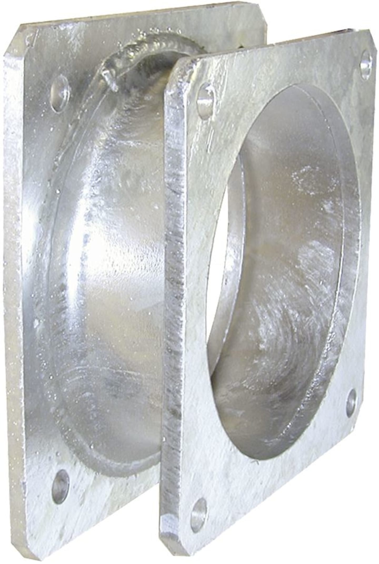 Hücobi Anschluss-Flanschstück, 6", Länge 70 mm, verzinkt, für Klingenschieber mit 6'' 4-Eck-Flansch, 8022 170150