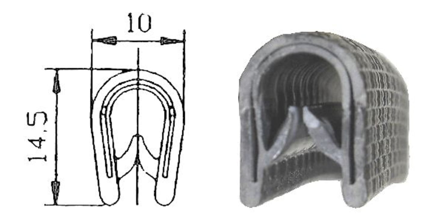 Kantenschutz für Verdecke und Kabinen, 1 – 4 mm