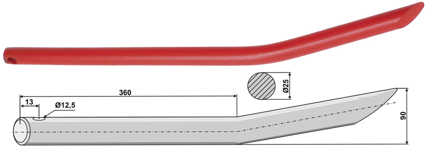 Industriehof® Frontladerzinken 560 mm, , spitz, gebogen, für Mailleux, 18560