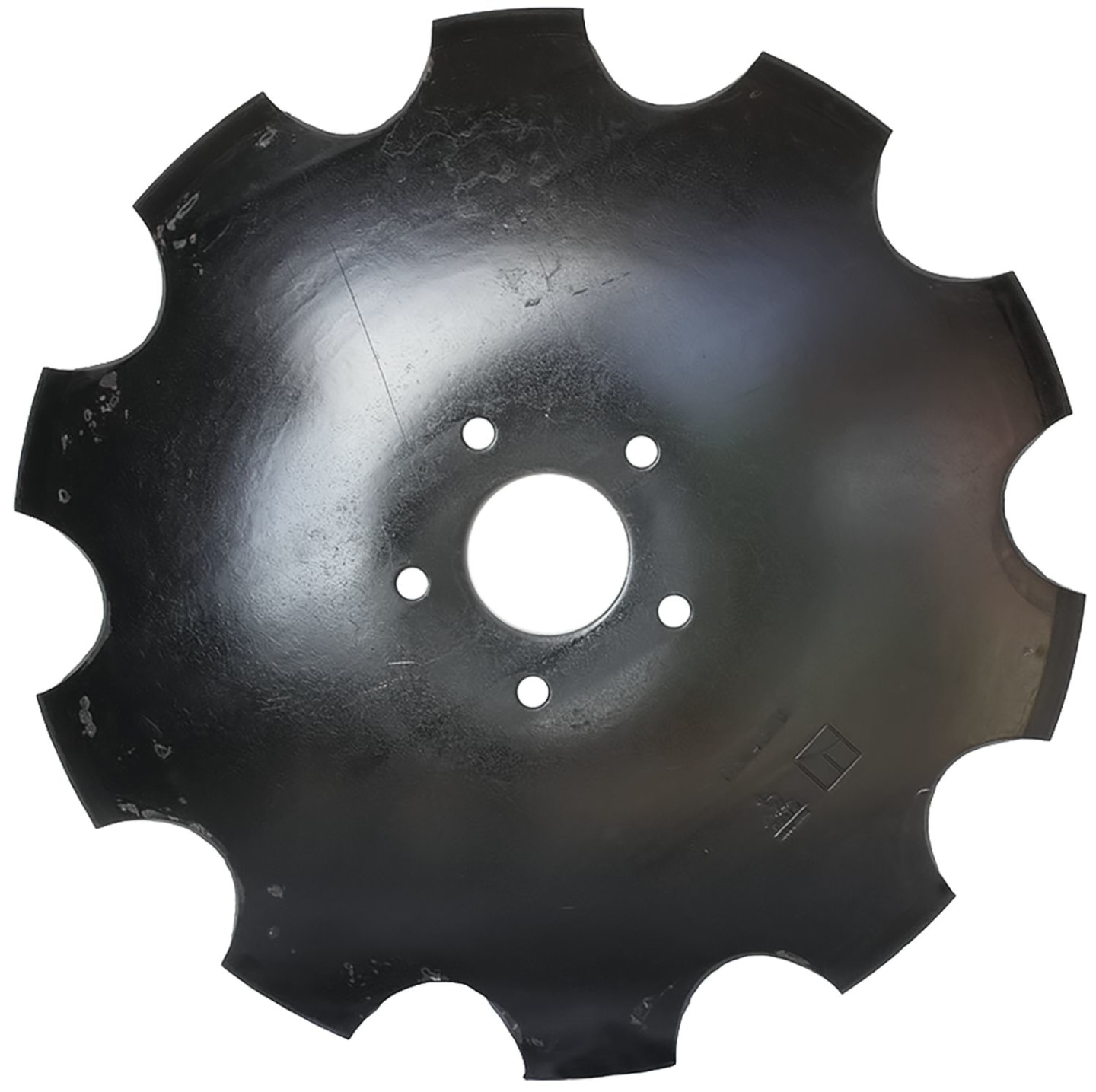 Industriehof® Eggenscheibe LK 128 mm, ZB 75 mm, gewölbt, gezahnt, flacher Ansatz, universal