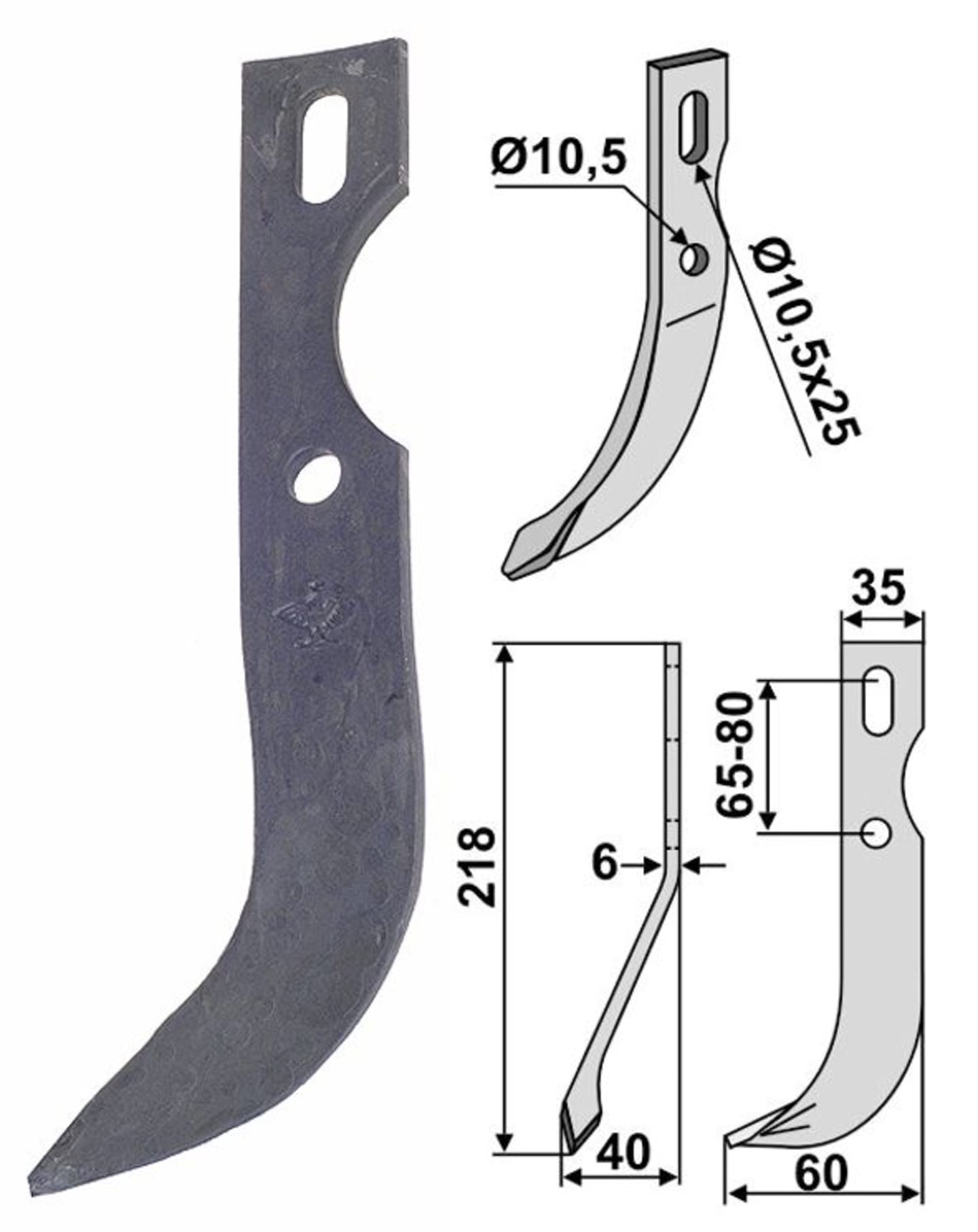 Industriehof® Fräsmesser links/rechts 218 x 35 x 6 mm, Bohrung 10,5 mm, universal