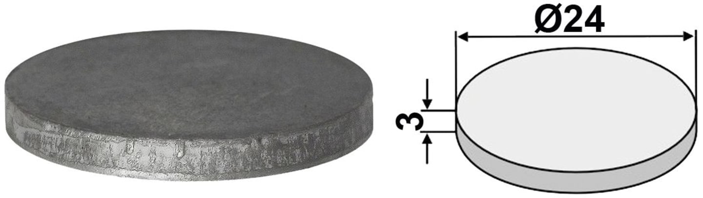 Industriehof® Druckplatte Stärke 3 mm, Ø außen 24 mm, für Innenlager - Gleitlagerung (Best. Nr. 10156596), Hankmo, 31-0027