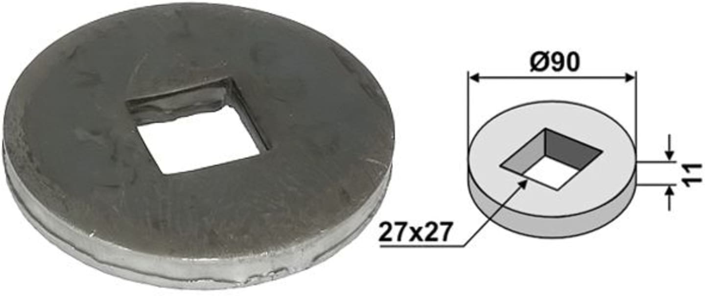 Industriehof® Vorschweißring gerade, für Vierkantwelle 26 x 26 mm, 31-0070