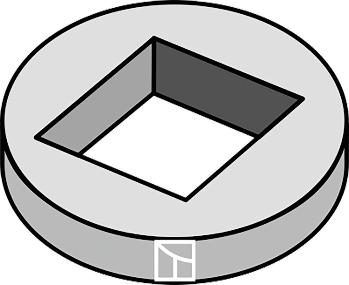 Industriehof® Reduzierscheibe für Vierkantwelle 28 x 28 mm, 31-0075, 31-0075