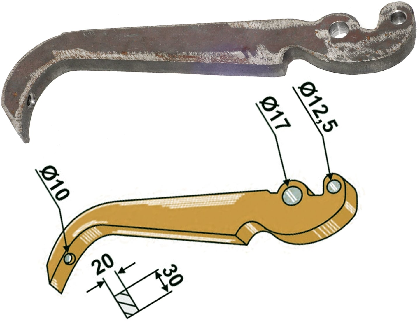 Industriehof® Spurlockerzinken 10 x 32 mm, für universal Spurlockerer (Best. Nr. 10621011), 10.8801981
