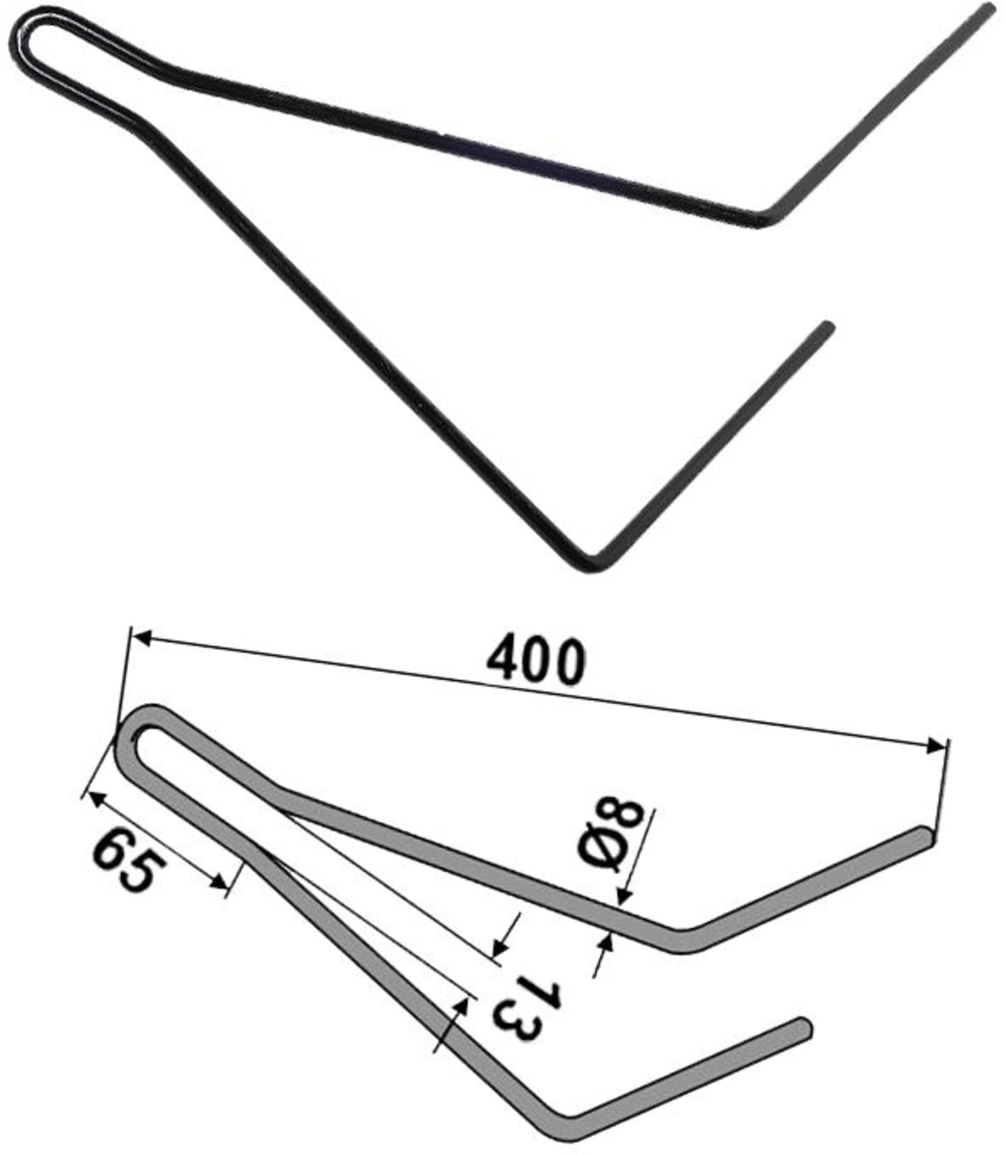 Industriehof® Striegelzinken 400 x 8 mm, für Striegel Pöttinger, Rabe, 10.ST-RA-6
