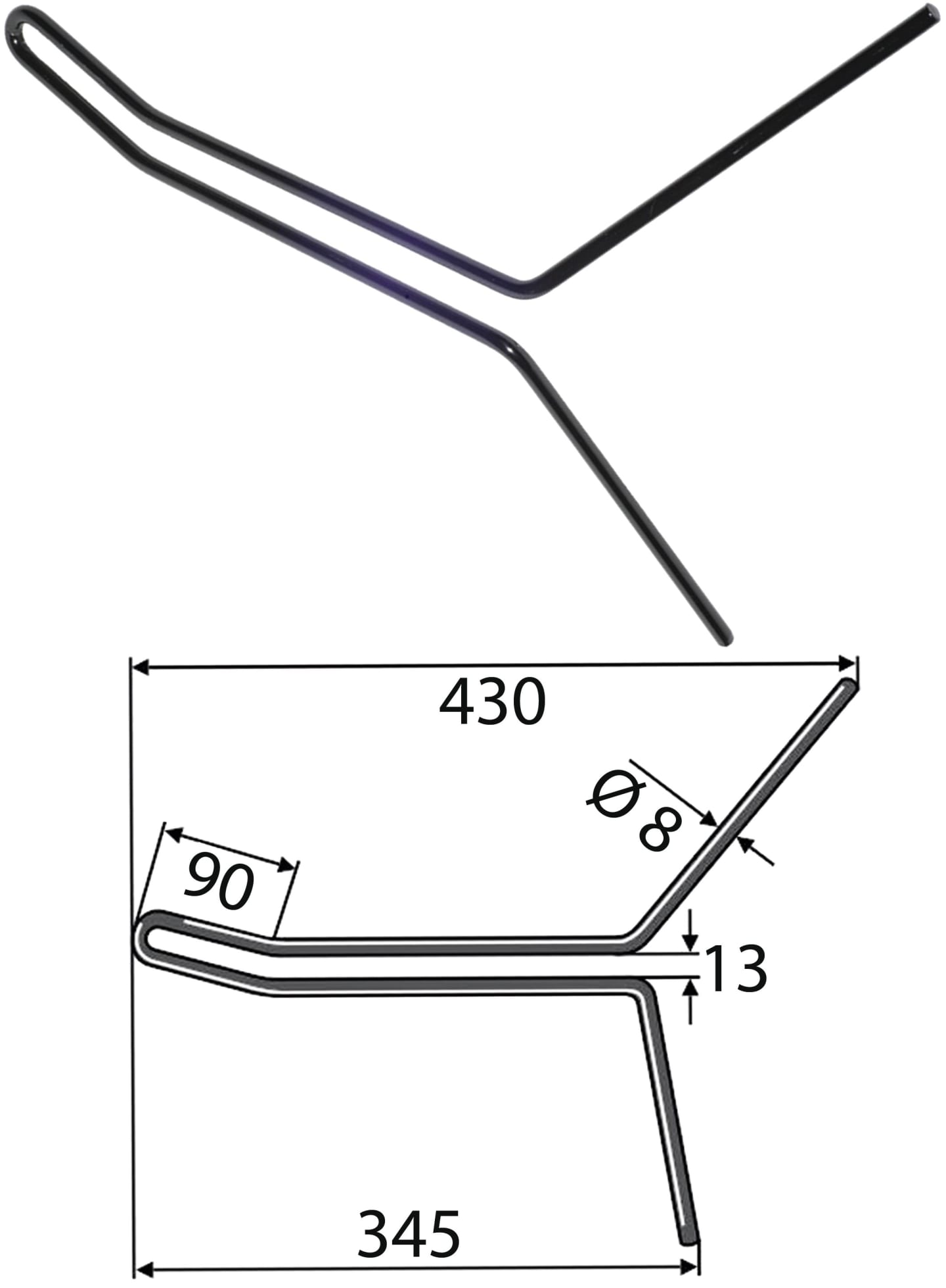 Industriehof® Striegelzinken 345 x 8 mm, für Striegel Pöttinger, Rabe , 10.ST-RA-8