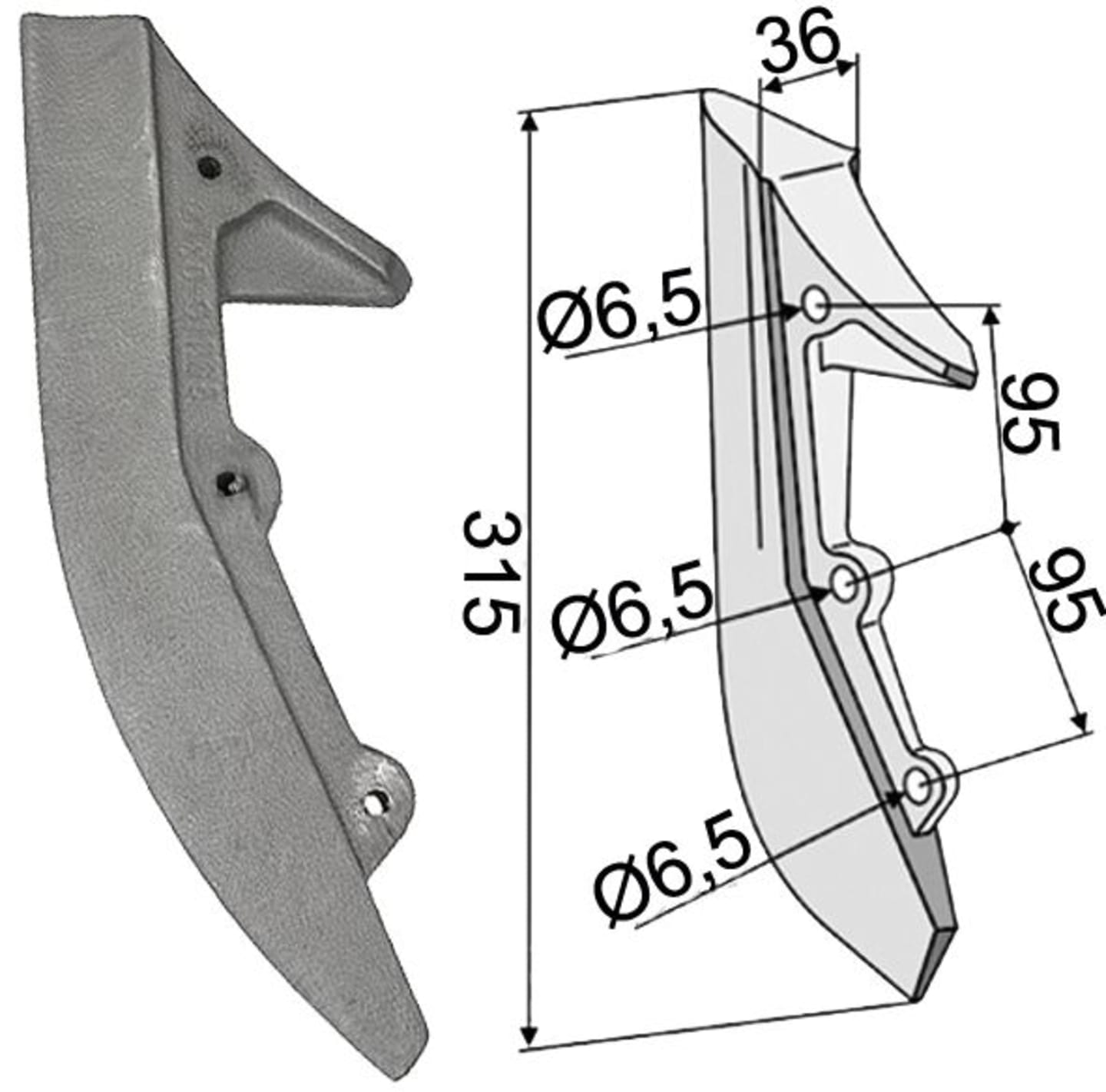 Industriehof® Säschar 36 x 315 mm, für Sämaschine Nodet, 99.NO-03