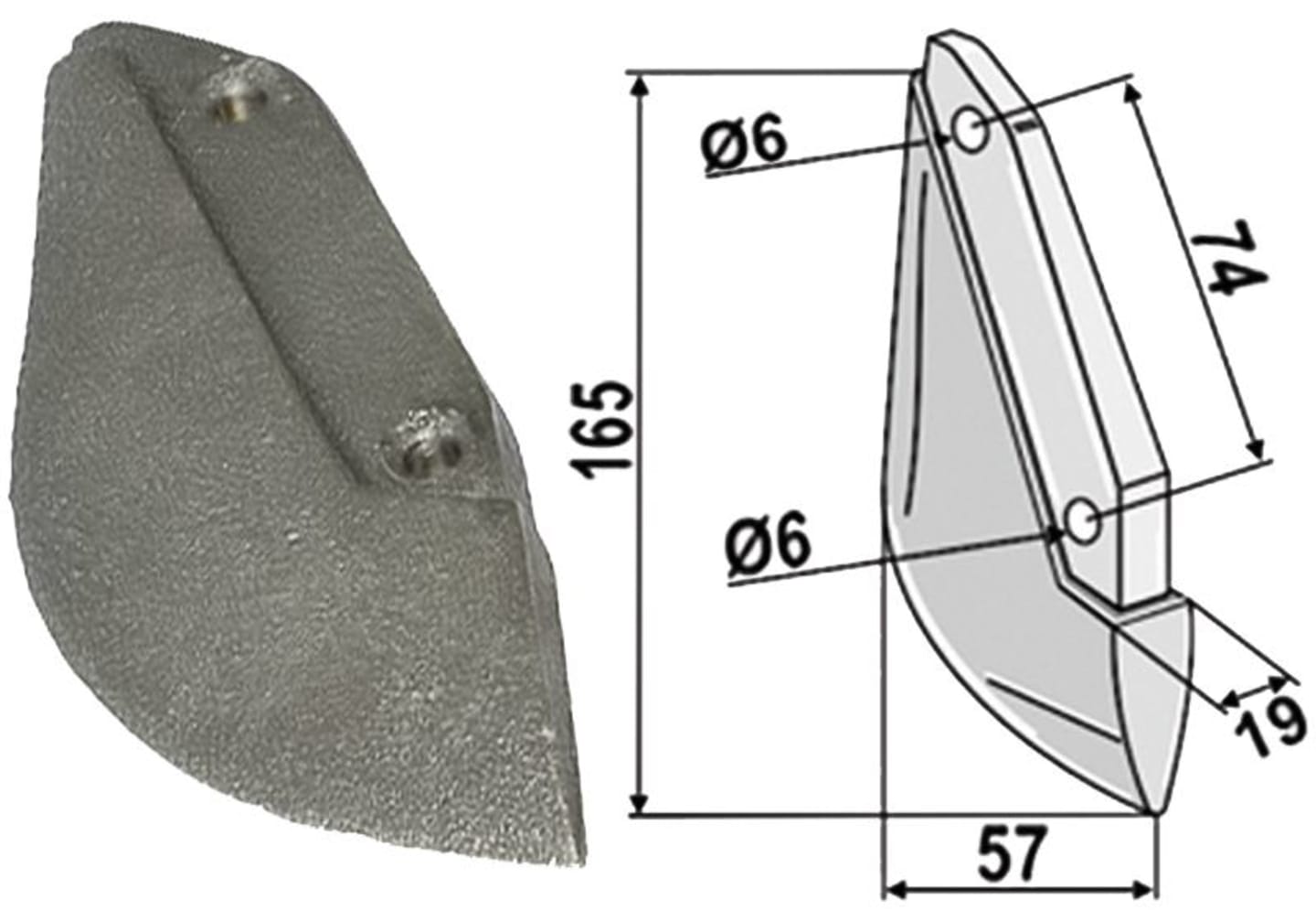 Industriehof® Säschar 19 x 165 x 57 mm, für Sämaschine Sulky, 99.SU-01