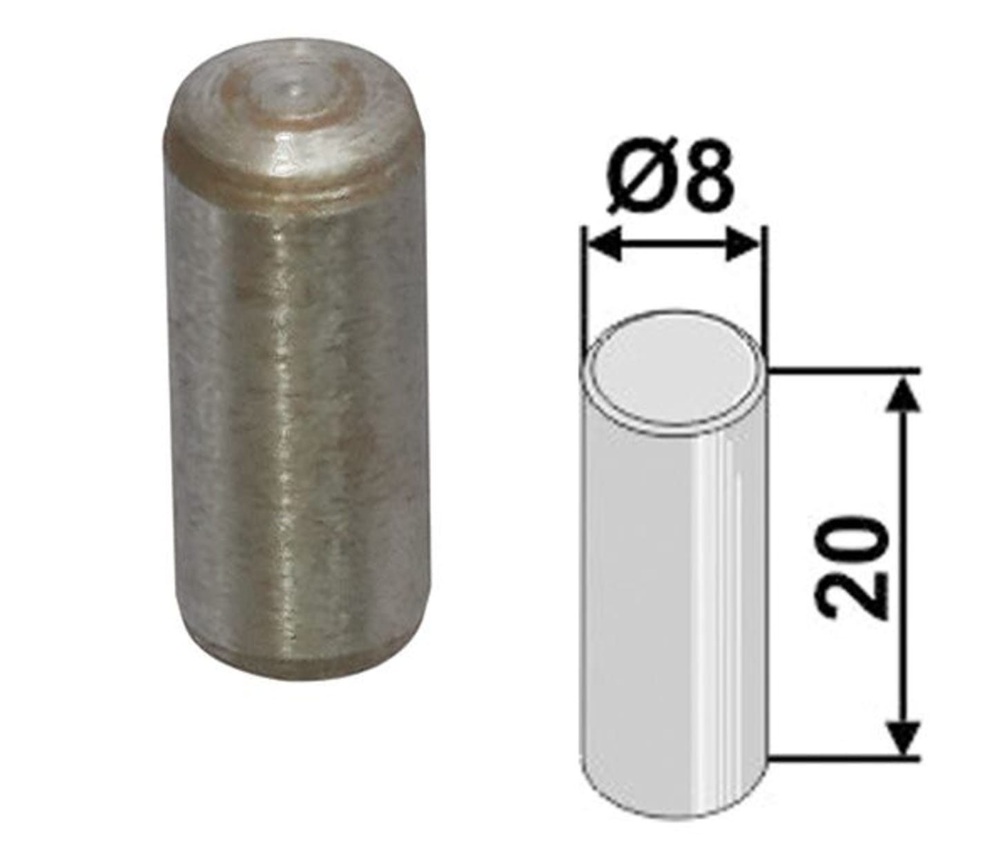 Industriehof® Zylinderstift 8 x 20 mm, für Einhebelsteuergerät Nimco, 18100-709