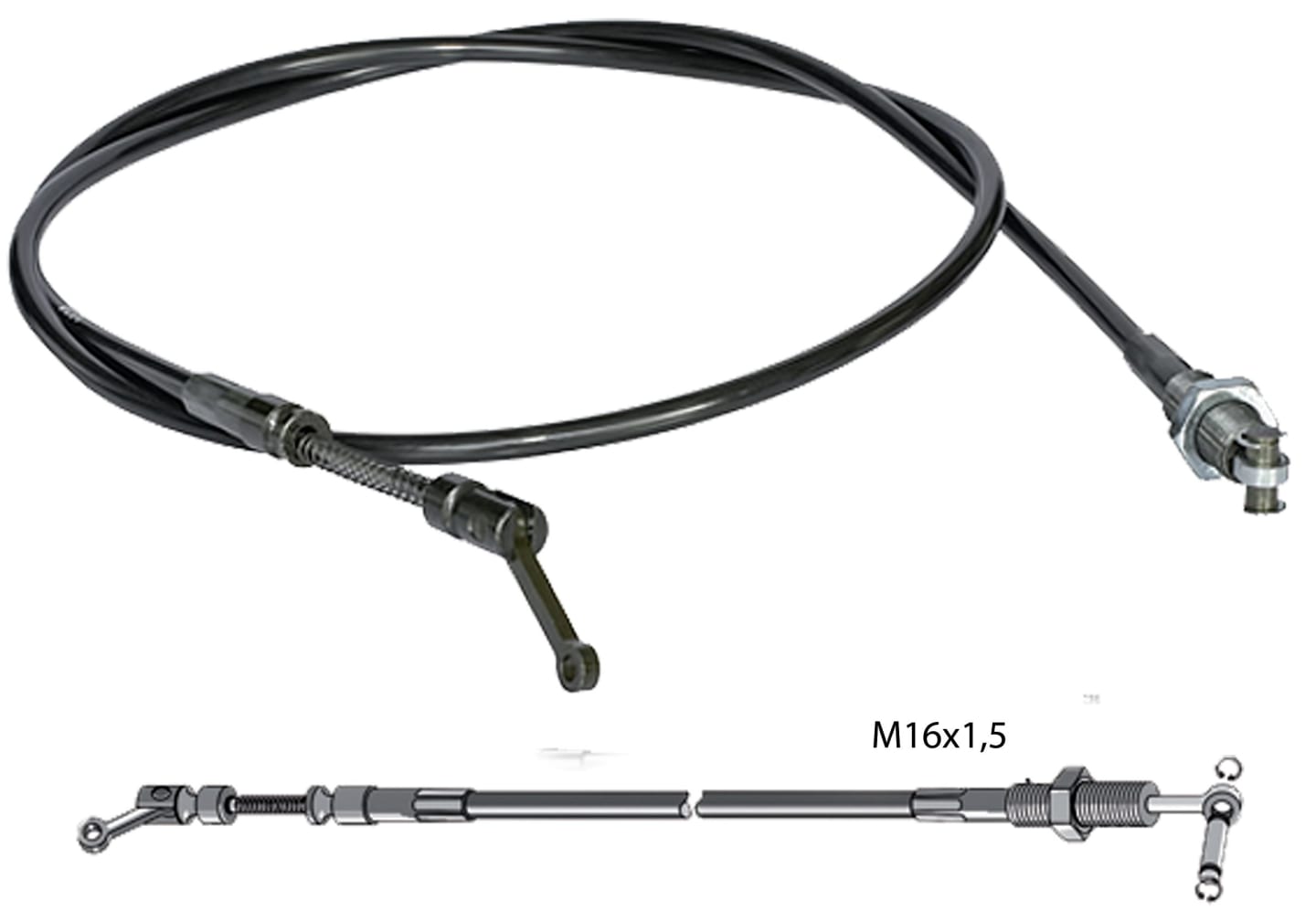 Industriehof® Bowdenzug, für Frontlader Einhebel-Steuergerät Nordhydraulik