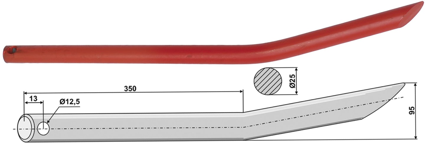 Industriehof® Frontladerzinken 560 mm, , spitz, gebogen, für Mailleux, 18561